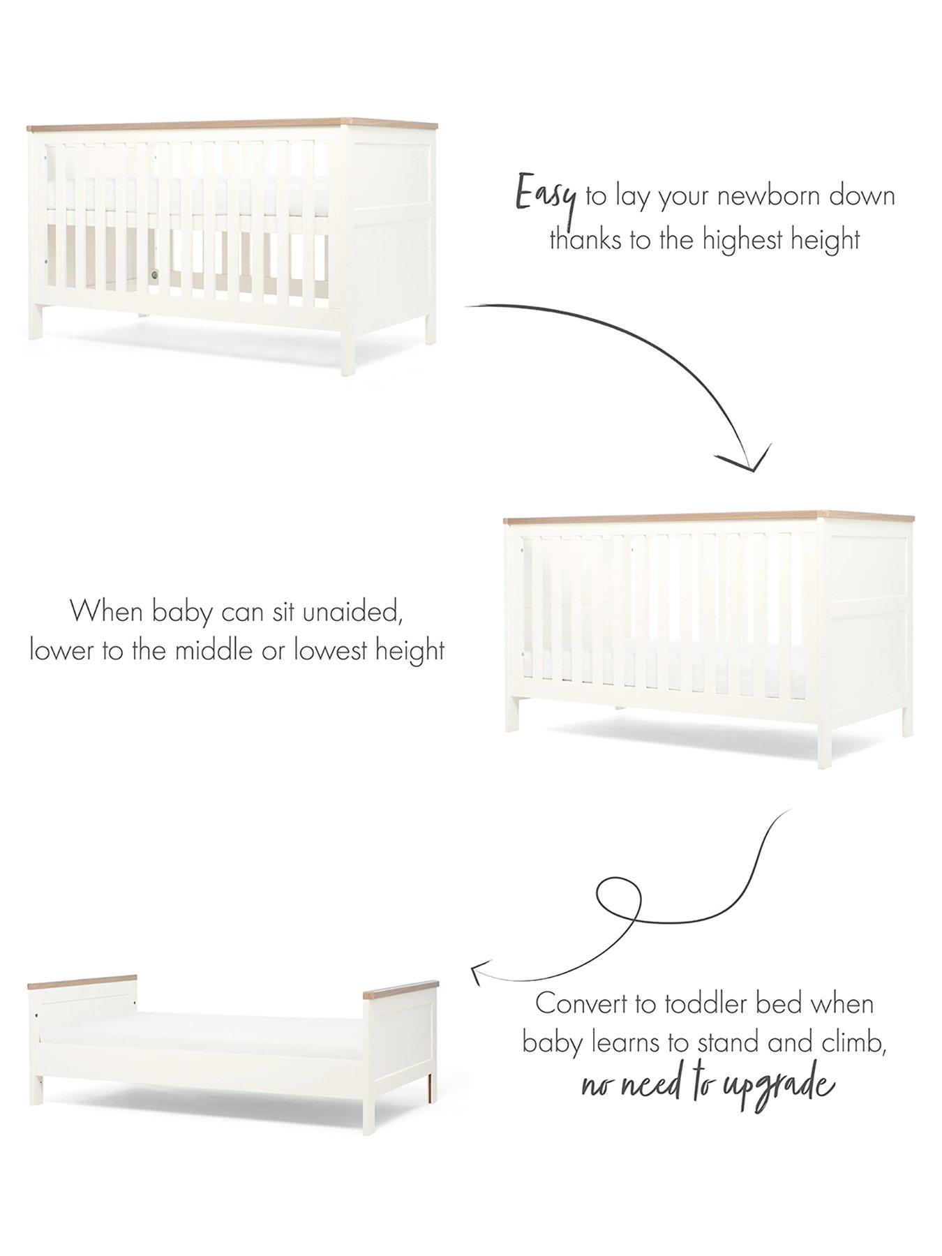 Image 2 of 6 of Mamas & Papas Wedmore 2 Piece Cotbed Set - White/Natural