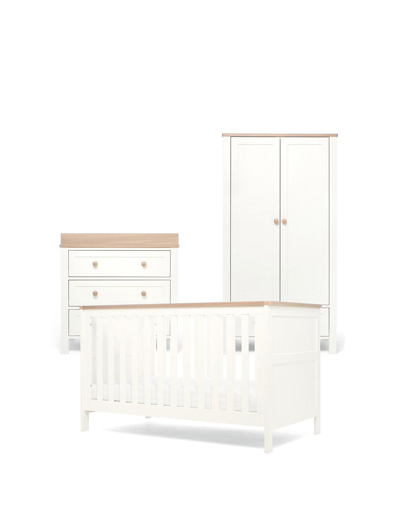 Product photograph of Mamas Papas Wedmore 3 Piece Cotbed Range - White Natural from very.co.uk