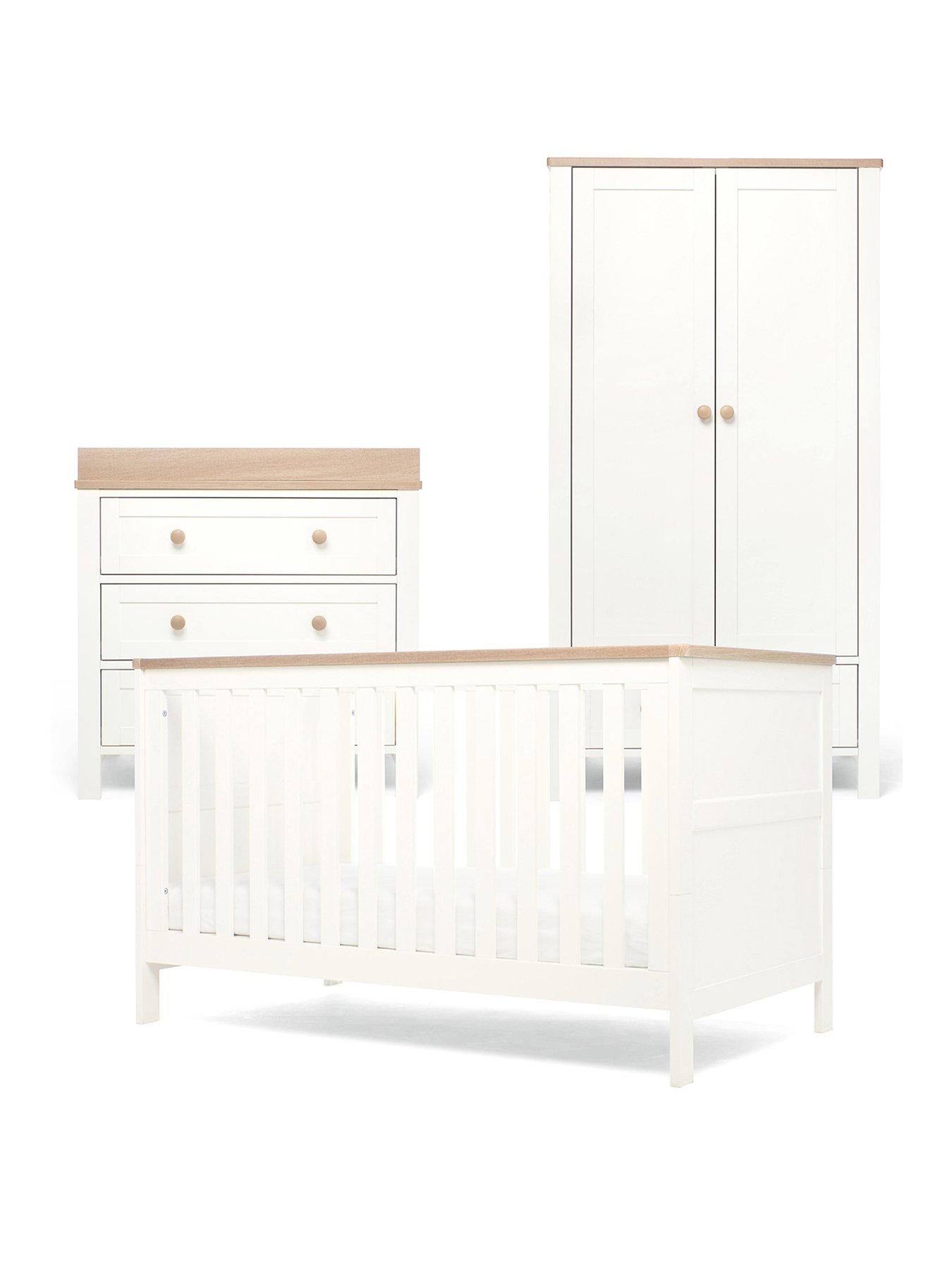 Image 2 of 7 of Mamas & Papas Wedmore 3 Piece Cotbed Range - White/ Natural
