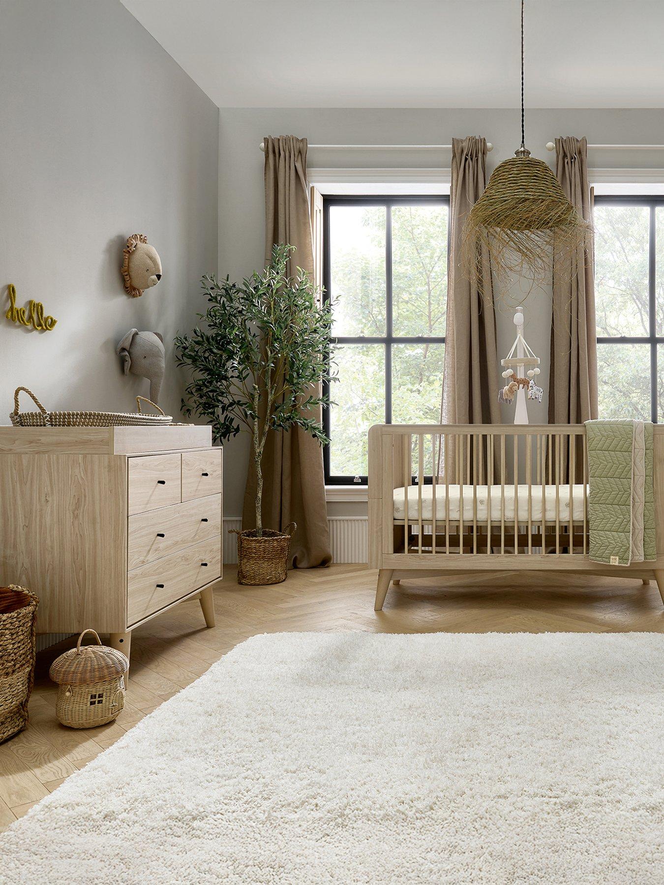 undefined Coxley 2 Piece Cotbed Set - Natural/Olive Green