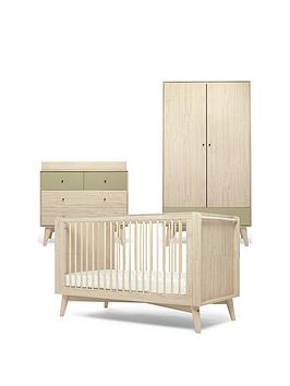 Product photograph of Mamas Papas Coxley 3 Piece Cotbed Range - Natural Olive Green from very.co.uk