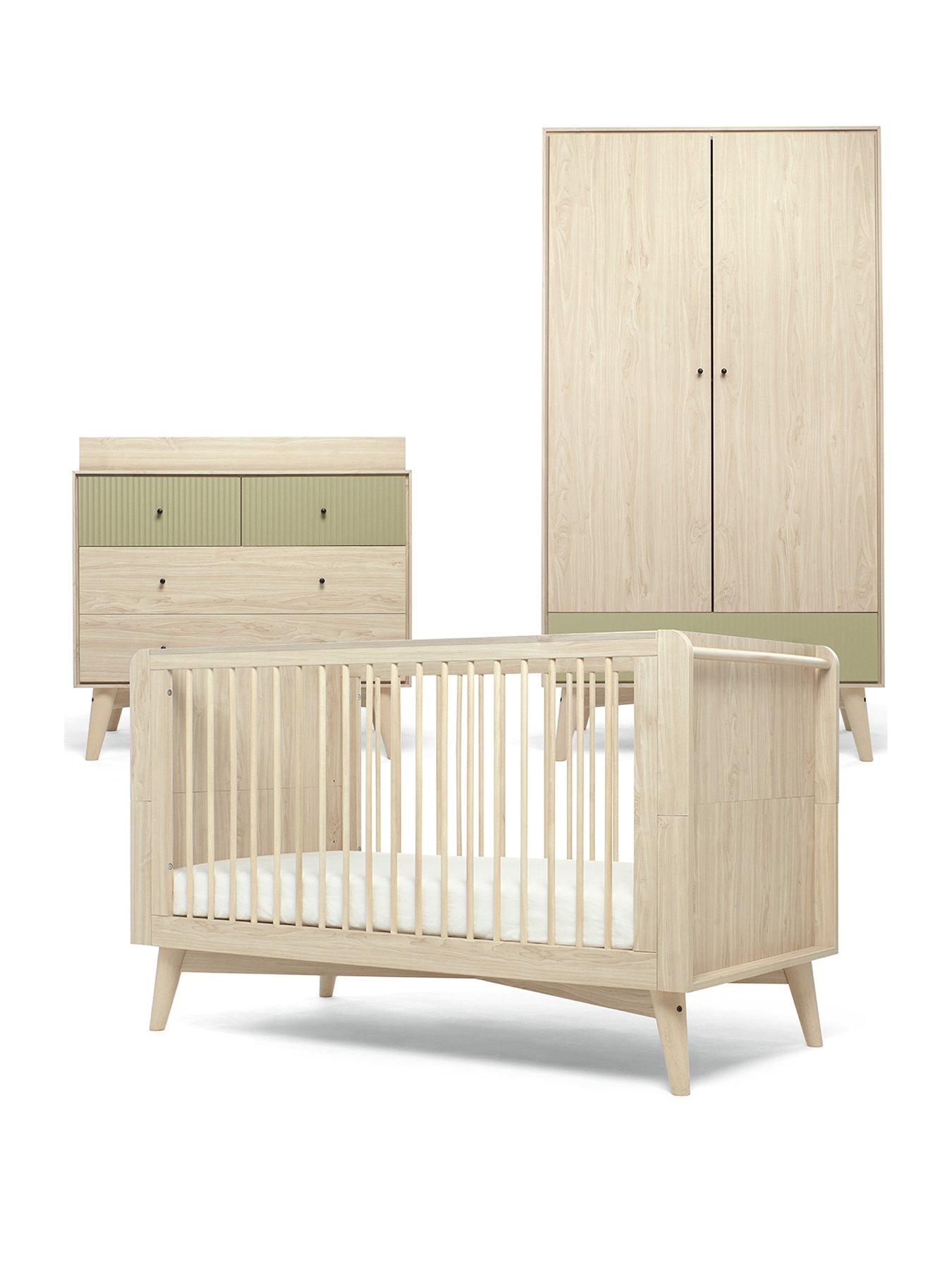 Image 2 of 7 of Mamas & Papas Coxley 3 Piece Cotbed Range - Natural/Olive Green