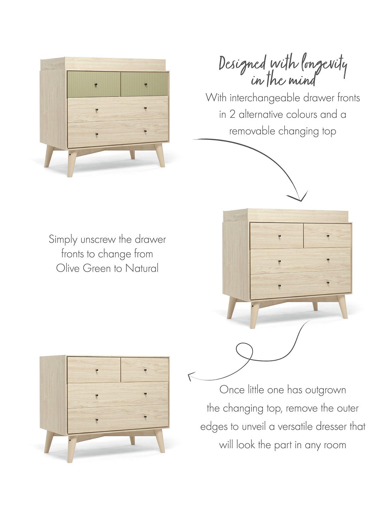 Image 4 of 7 of Mamas & Papas Coxley 3 Piece Cotbed Range - Natural/Olive Green