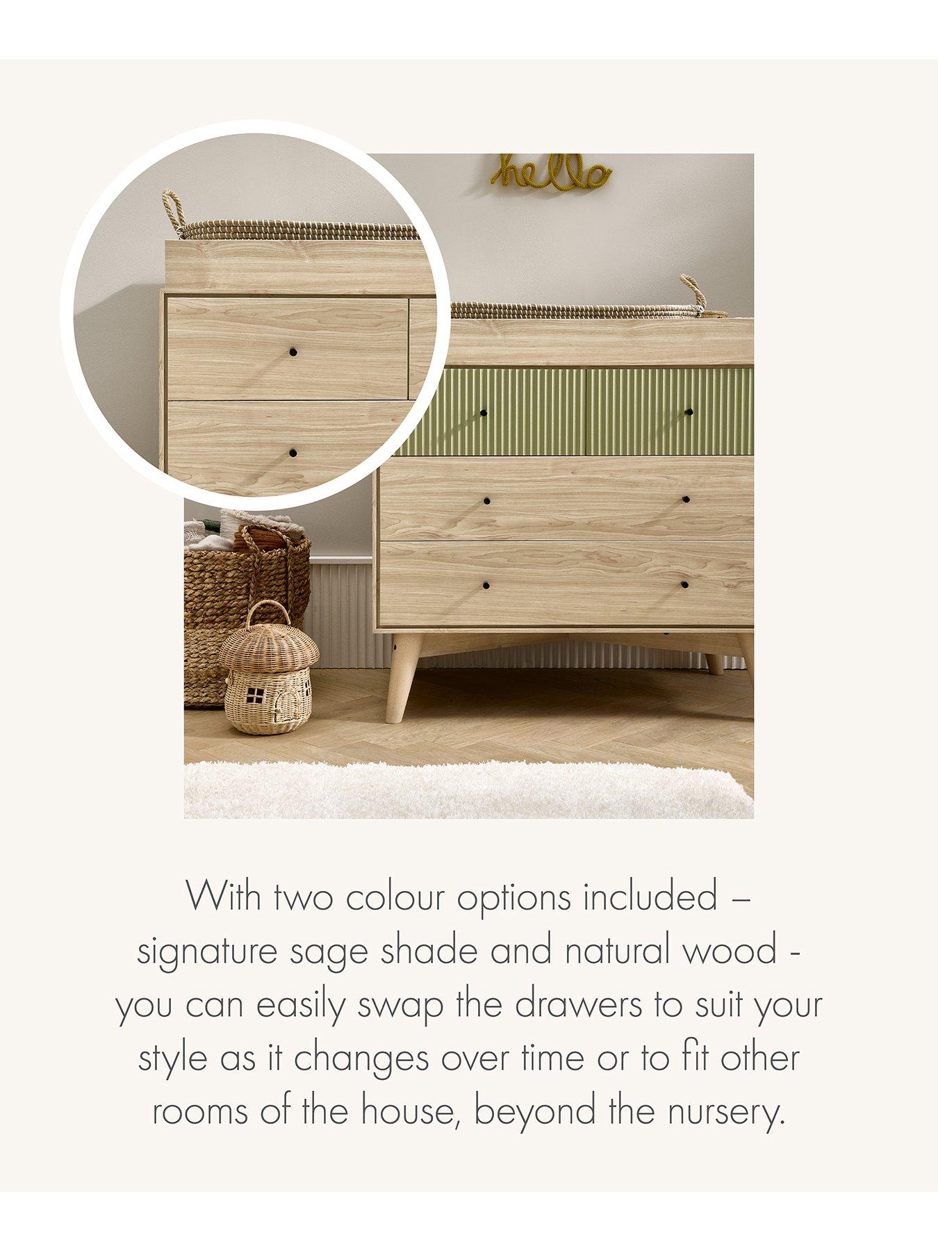 Image 6 of 7 of Mamas & Papas Coxley 3 Piece Cotbed Range - Natural/Olive Green