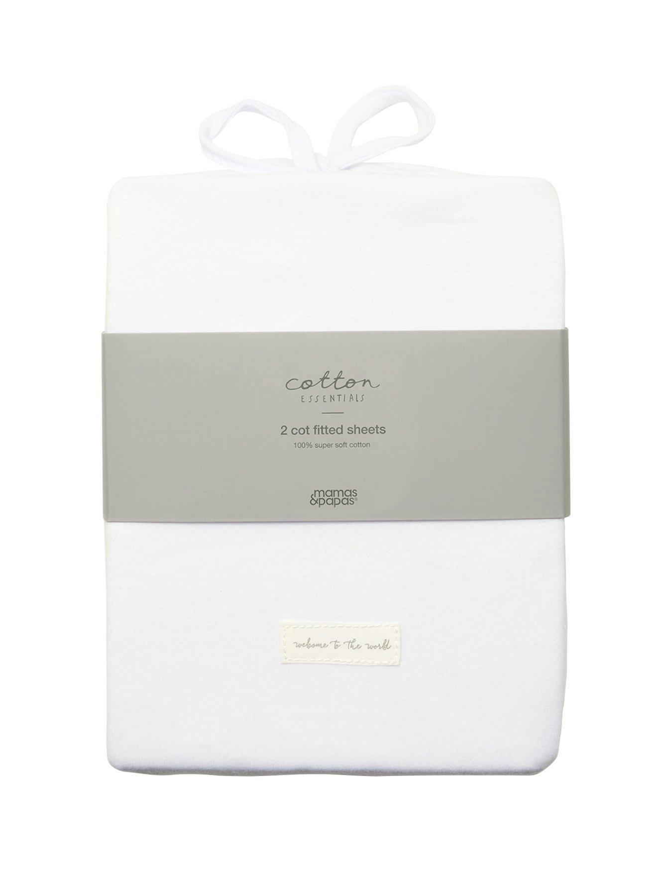 undefined 2 Cot/Bed Fitted Sheets (70x142cm) - White