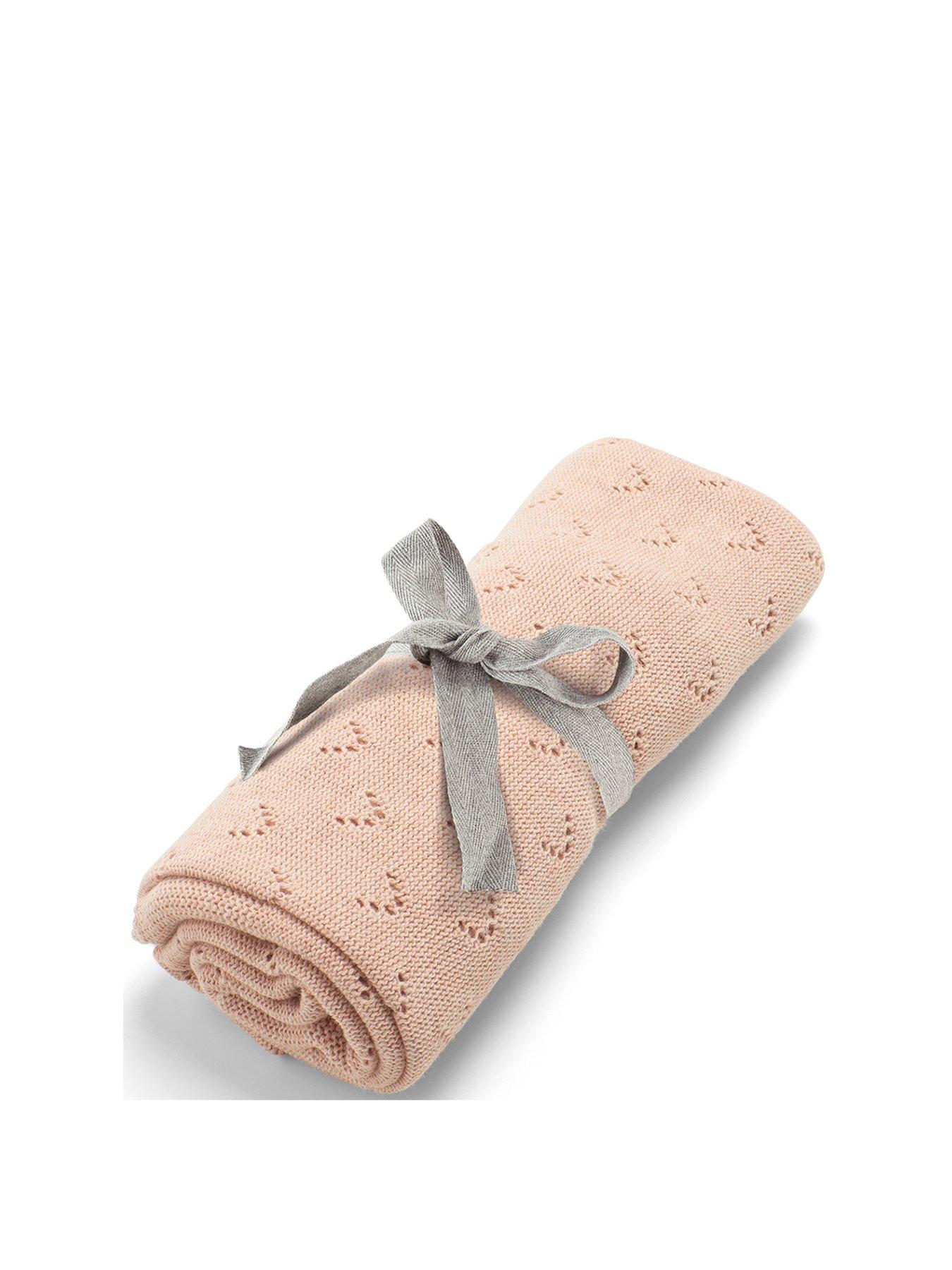 Mamas & Papas Knitted Blanket - Pink Pointelle, Pink