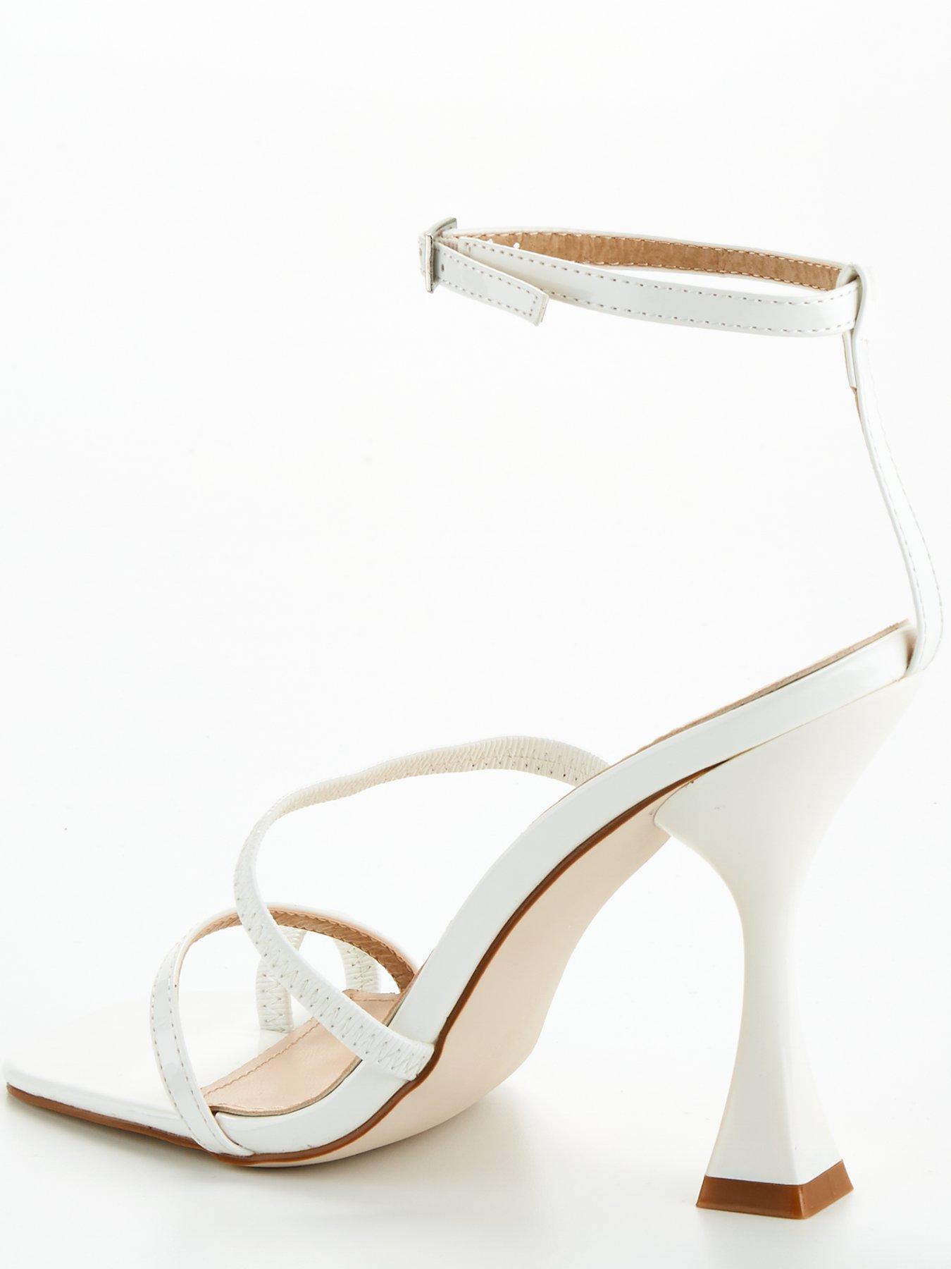 White heeled best sale sandals uk