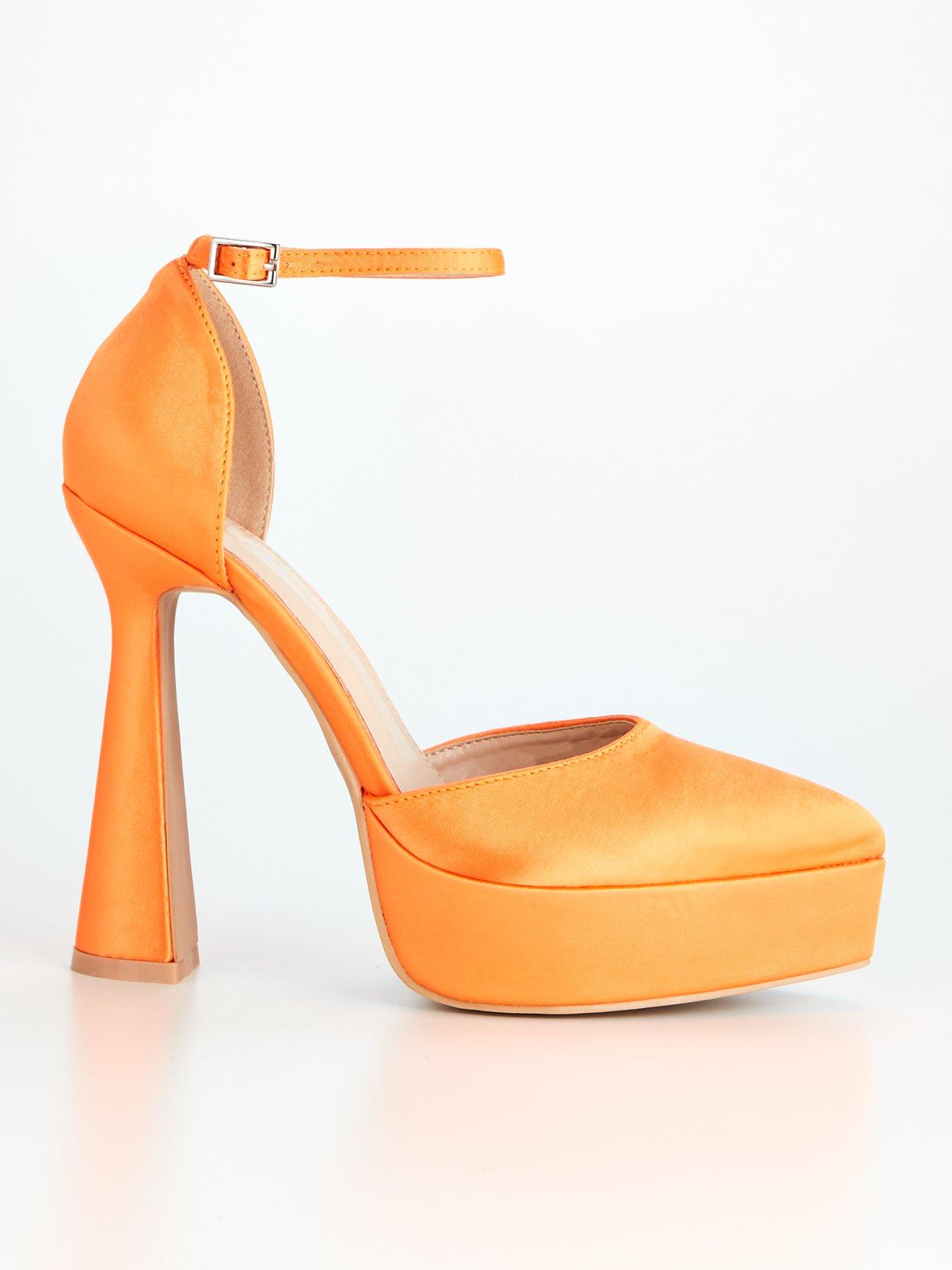 Orange heeled hotsell shoes uk