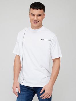 armani exchange stripe logo t-shirt - white