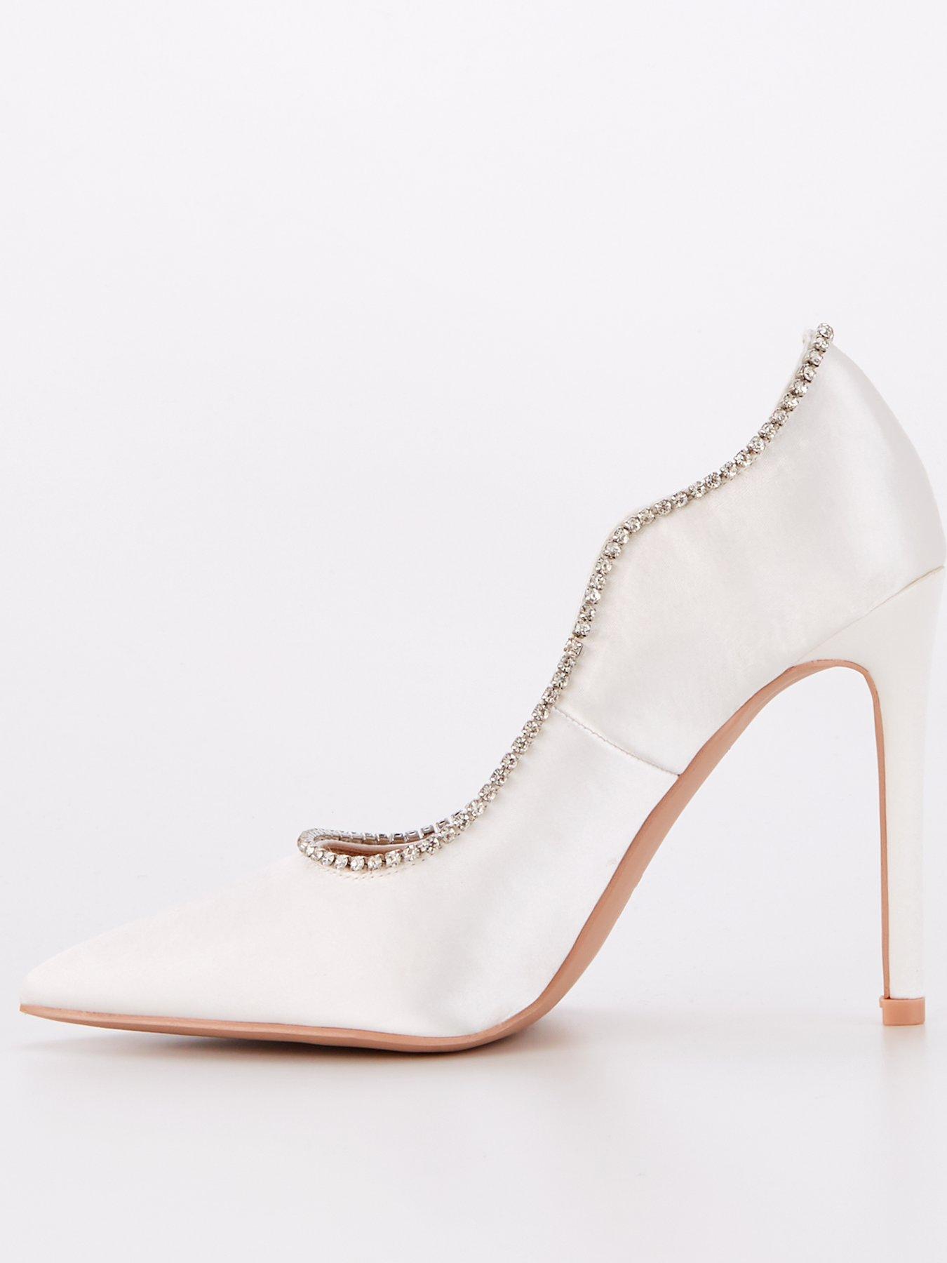 Raid Be Mine Bridal Wide Fit Aditi Court Shoes - Ivory Satin