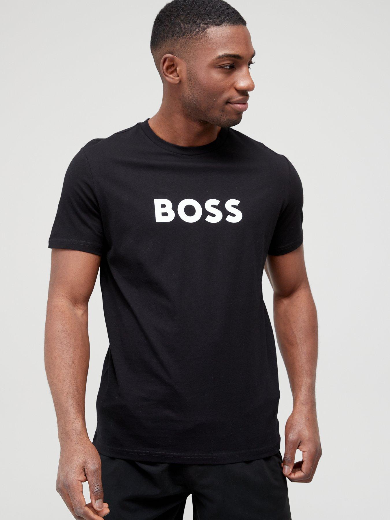 undefined Logo Swim Regular Fit T-shirt-Black
