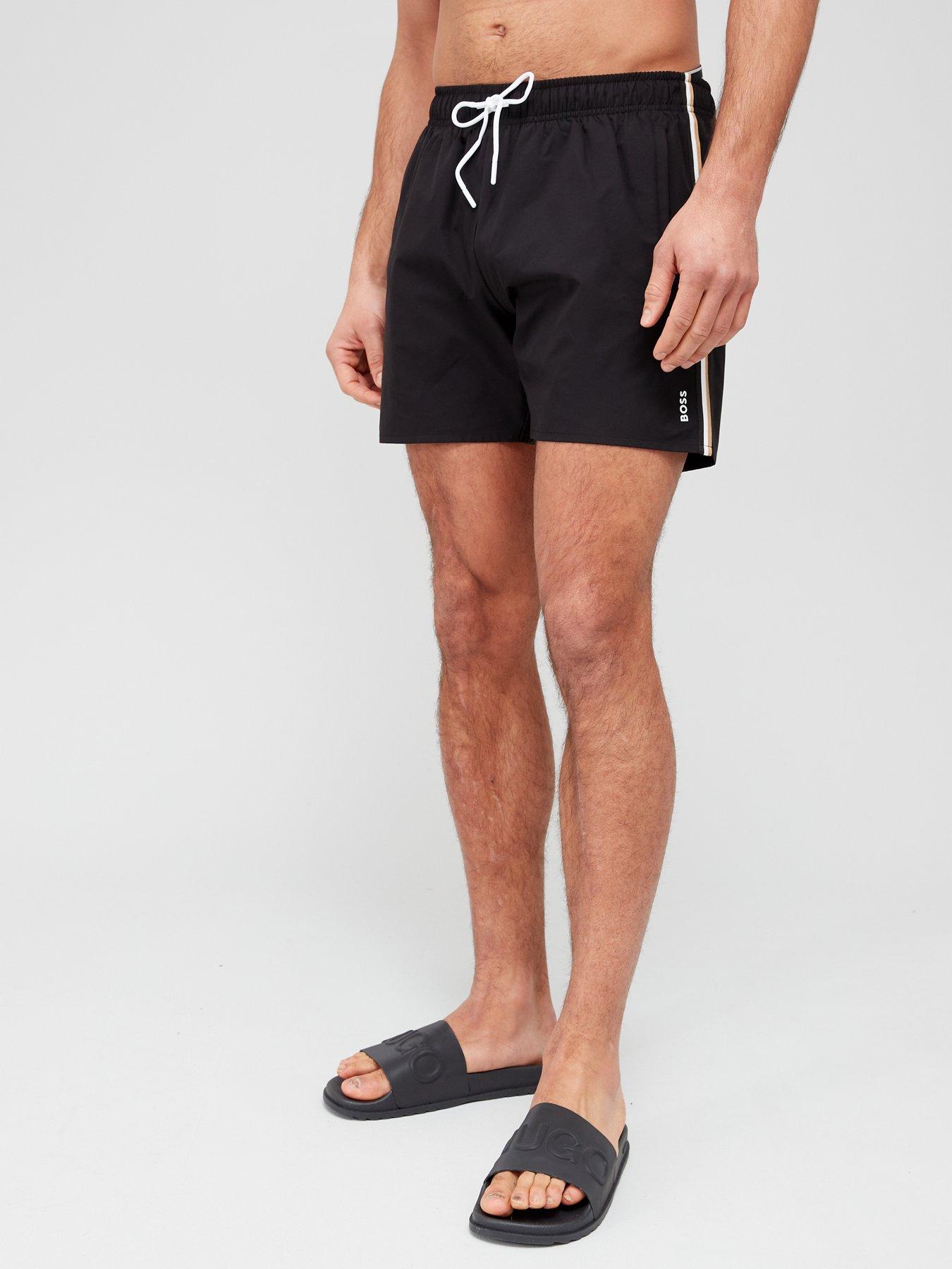 BOSS Iconic Swim Shorts, Black, Size 2Xl, Men