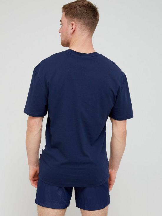 stillFront image of hugo-relaxed-side-logo-t-shirt-dark-blue