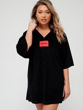 Product photograph of Hugo Red Label Towel Poncho - Black from very.co.uk