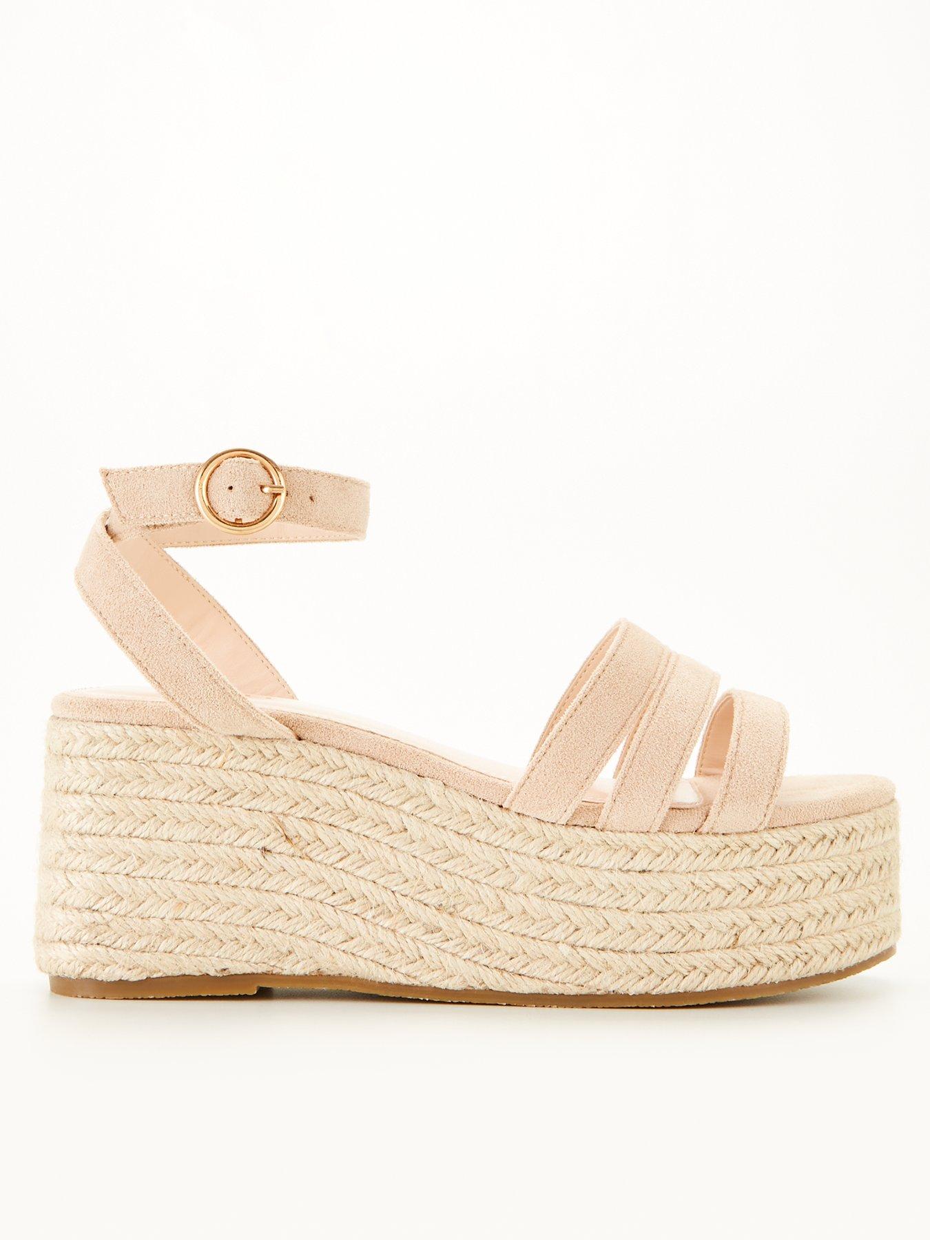 Nude cheap suede wedges