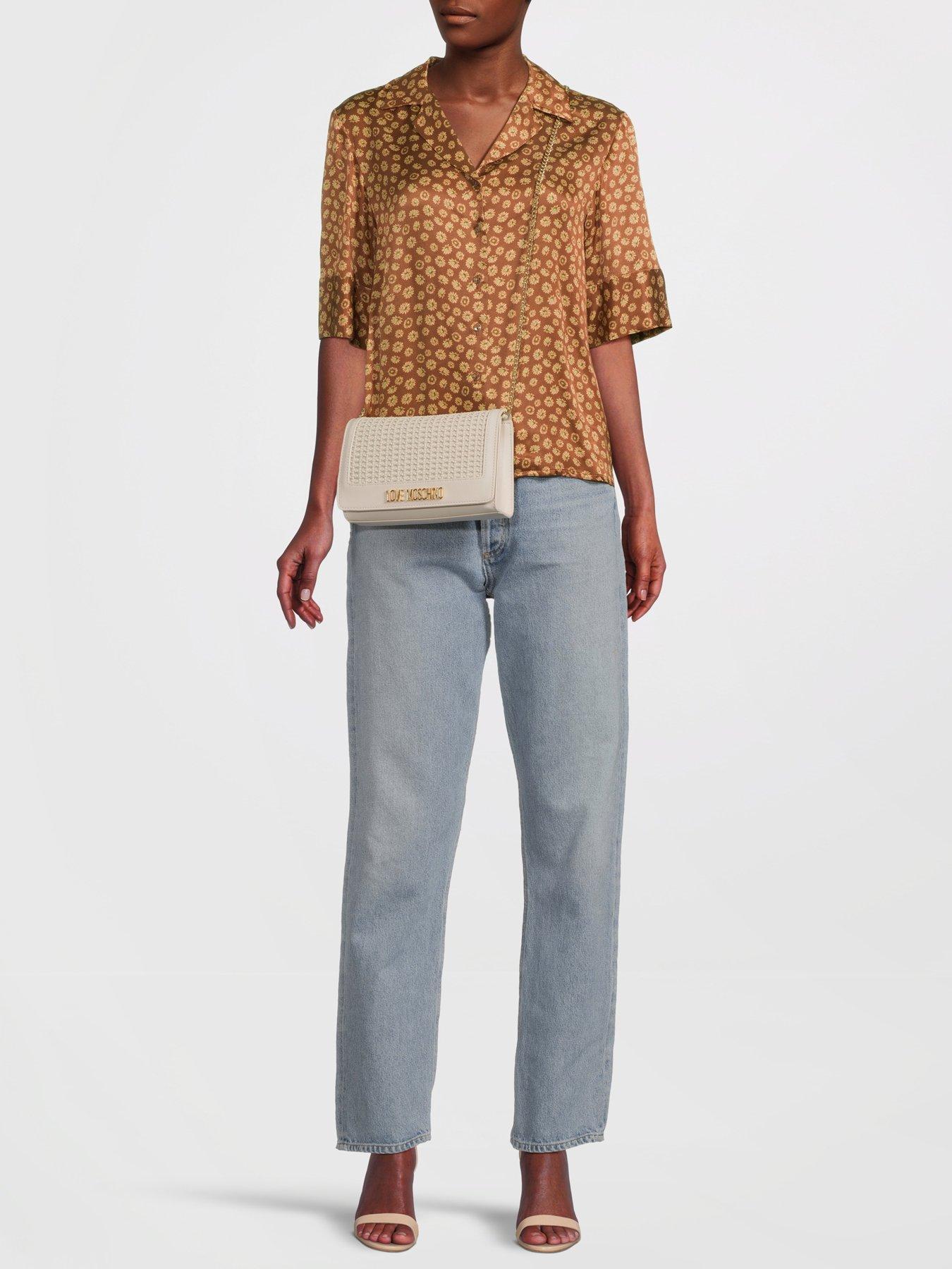 LOVE MOSCHINO Woven Cream Crossbody Bag Cream very.co.uk