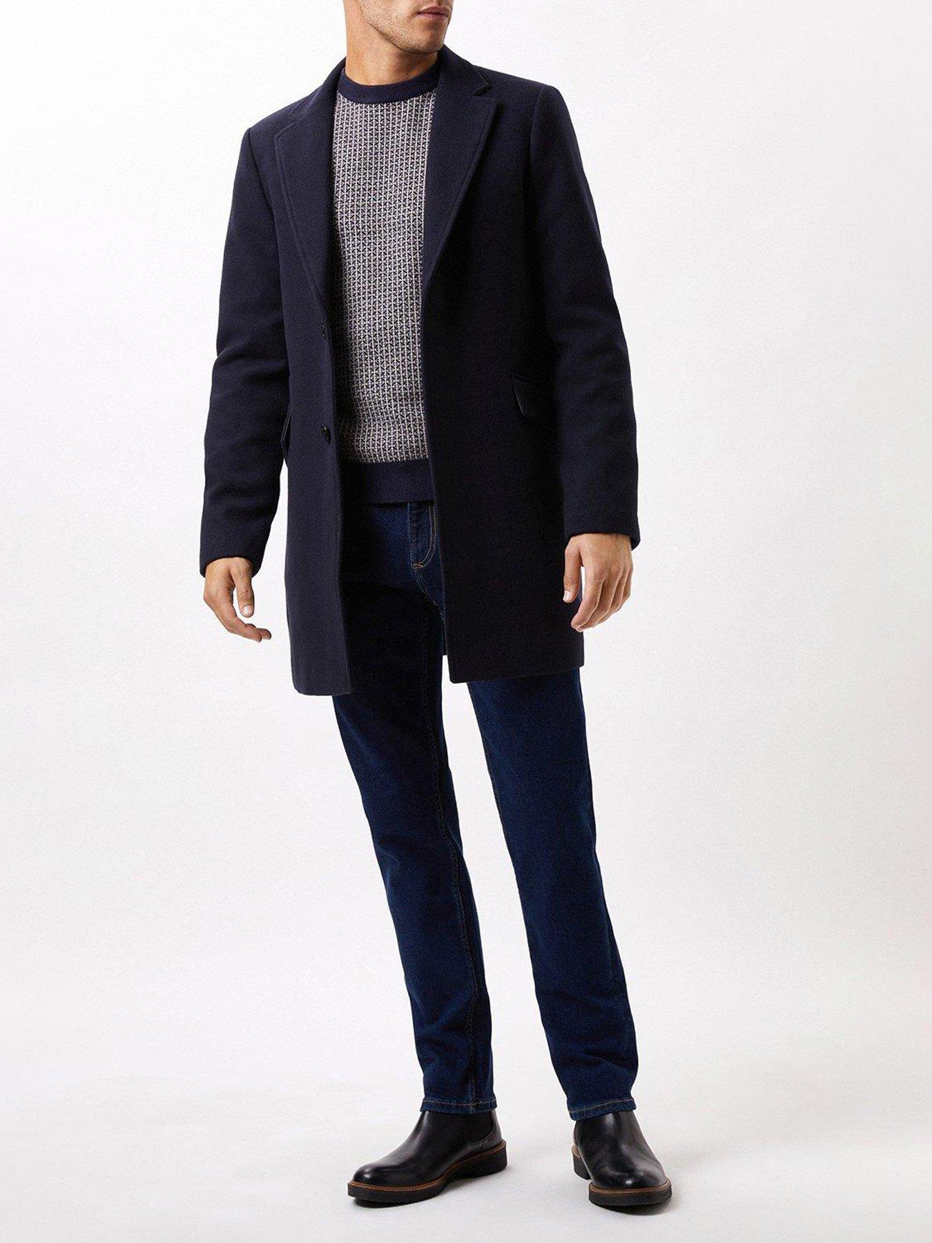 Burton menswear hotsell overcoat in navy