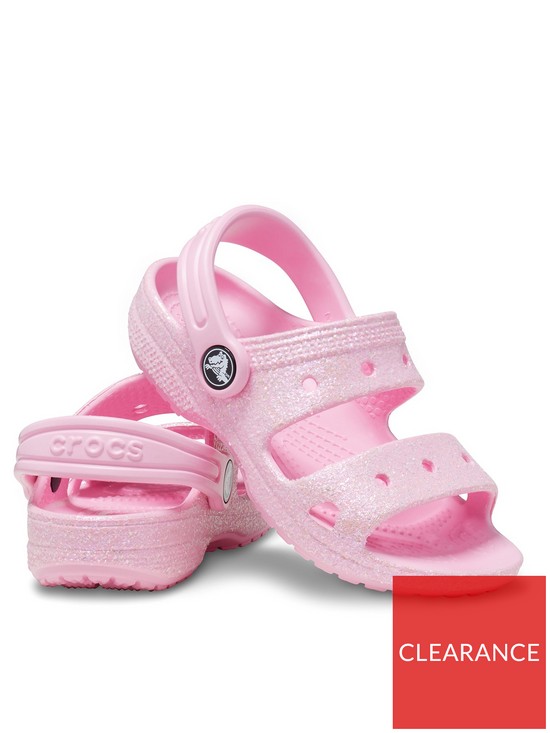 stillFront image of crocs-classic-glitter-toddler-sandal