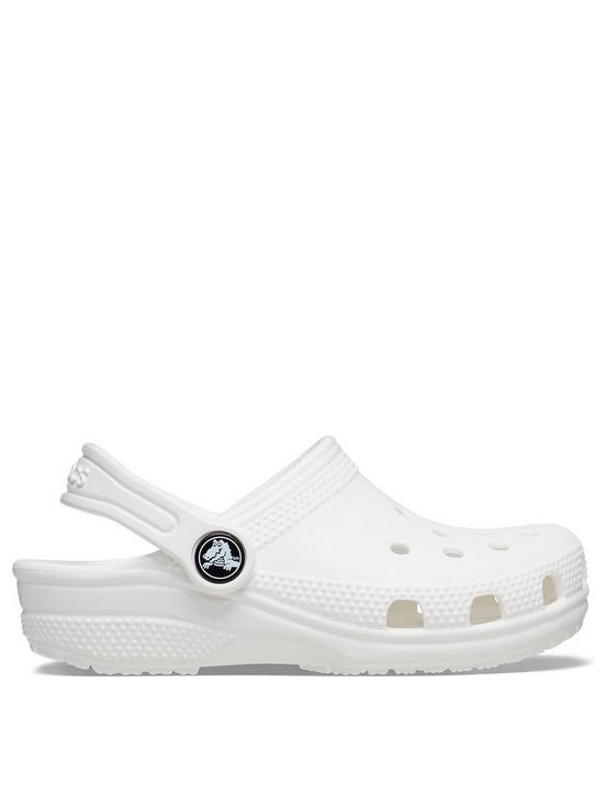 front image of crocs-kids-classic-clog-white