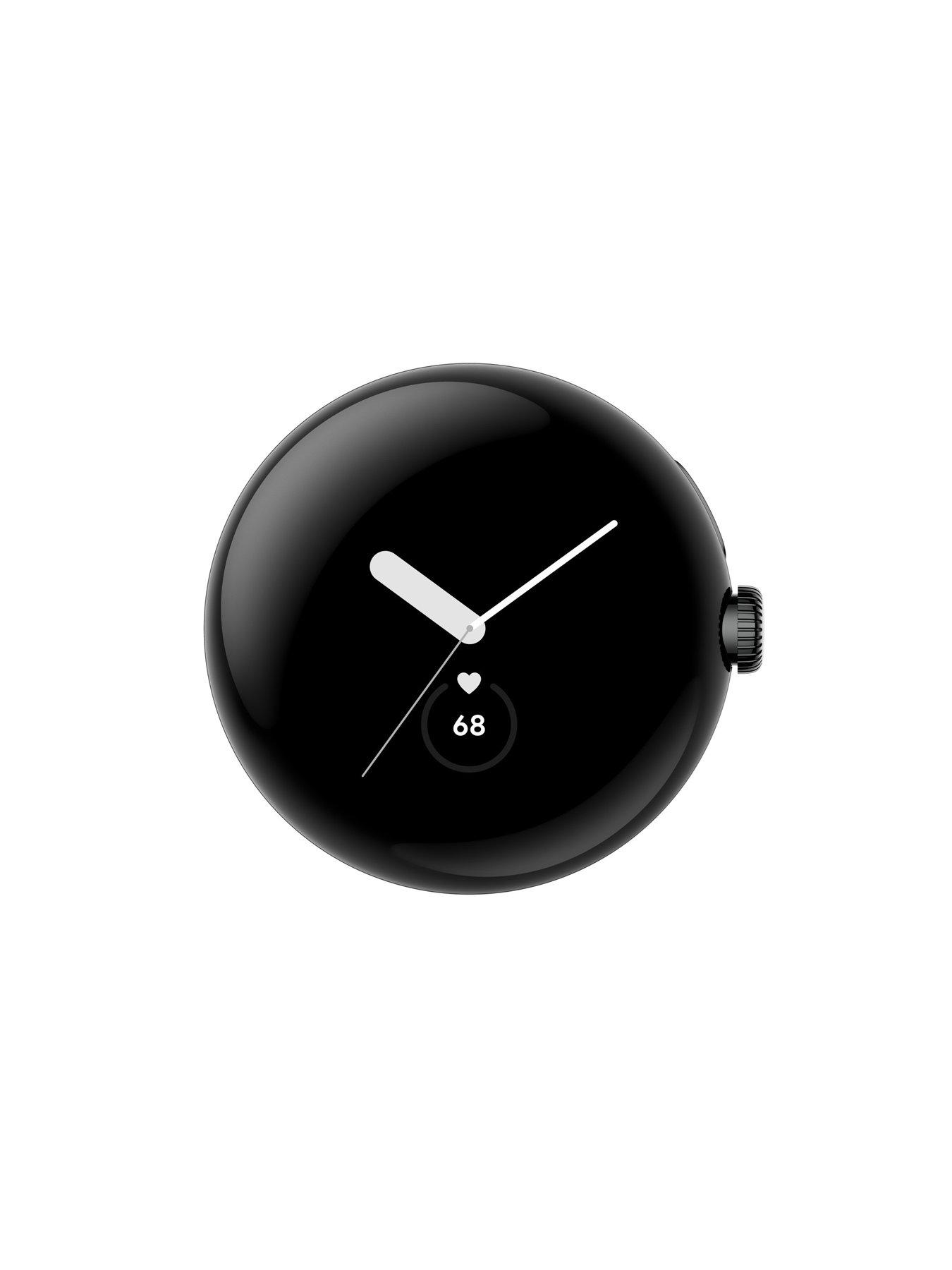 Image 4 of 5 of Google Pixel Watch, Matte Black Stainless Steel Case, Active Band in Obsidian