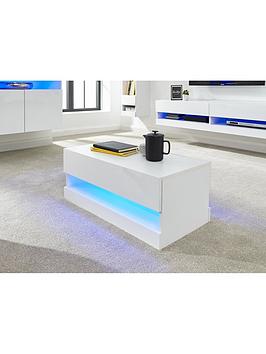 Gfw Galicia Compact Coffee Table With Led Light - White