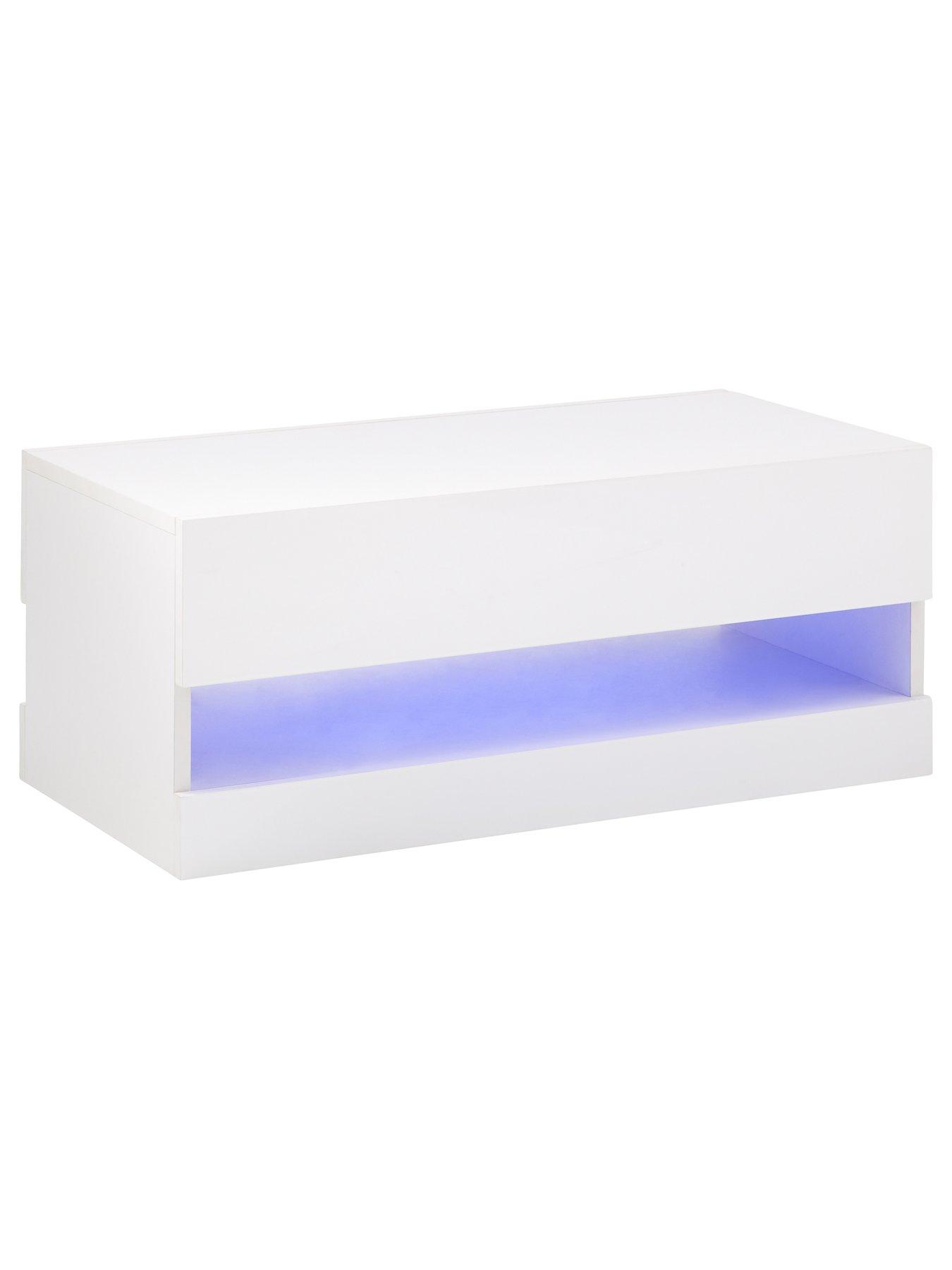 Image 3 of 6 of GFW Galicia Compact Coffee Table with LED Light - White