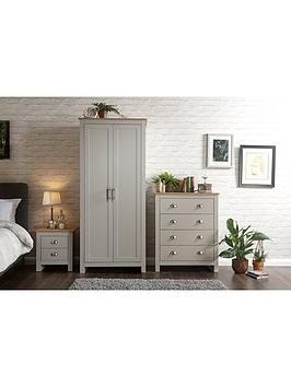 Product photograph of Gfw Lancaster 3 Piece Package - 2 Door Wardrobe 4 Drawer Chest And A Bedside Chest from very.co.uk