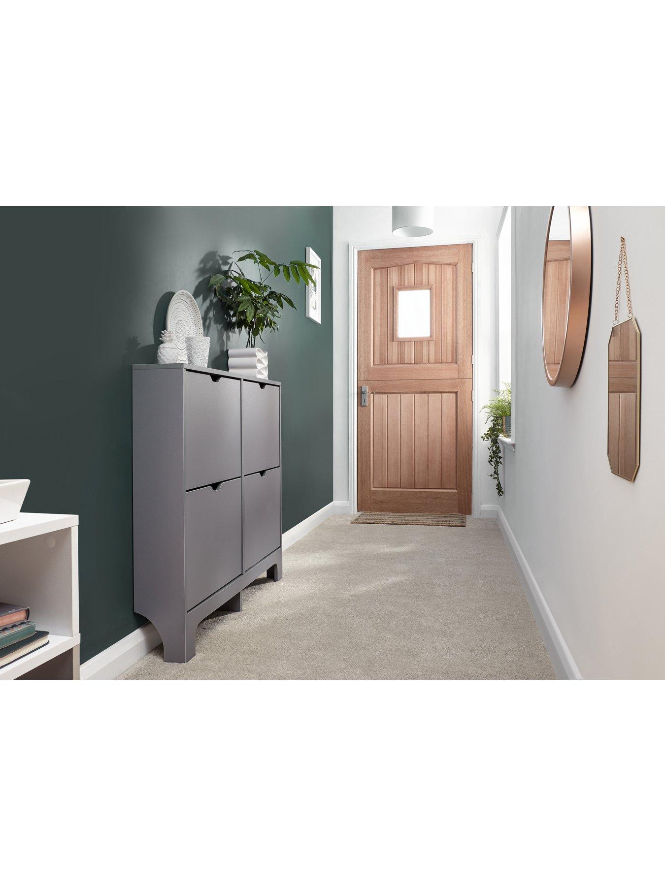 Grey narrow shoe deals cabinet