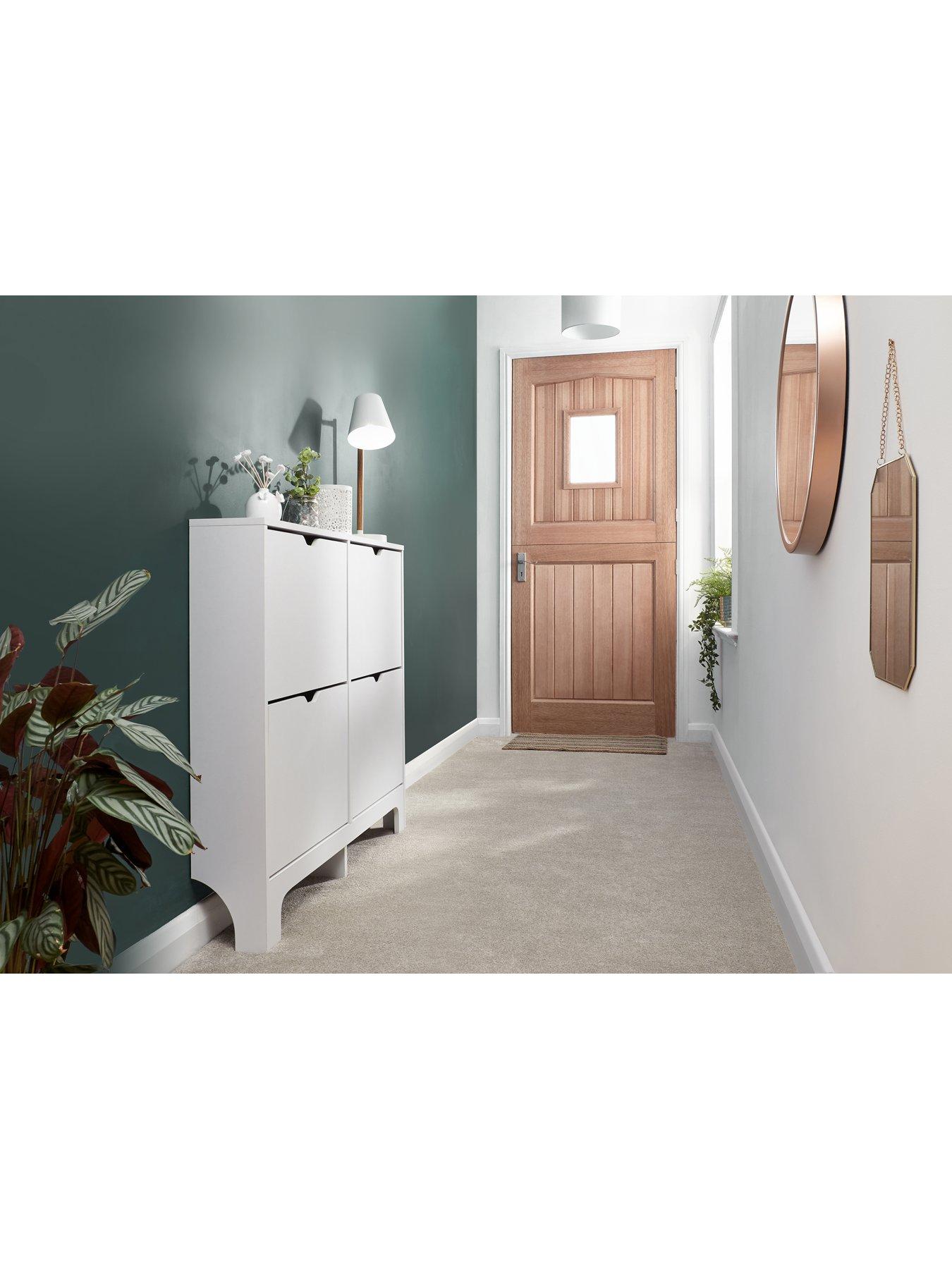 Product photograph of Gfw Narrow 4 Drawer Shoe Cabinet - White from very.co.uk