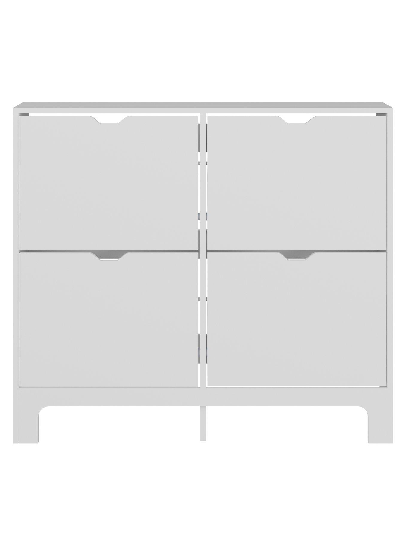 Image 3 of 6 of GFW Narrow 4 Drawer Shoe Cabinet - White