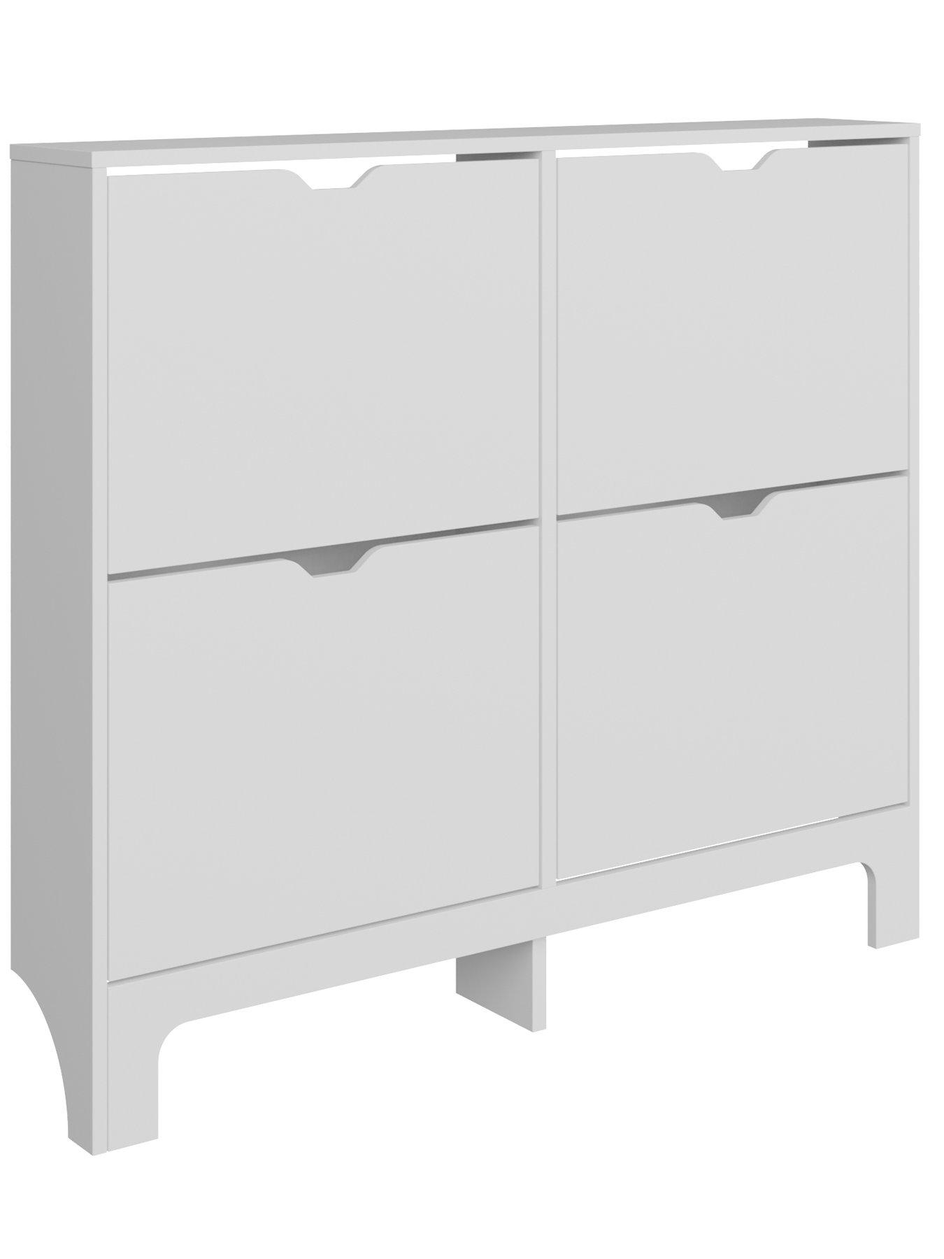 Image 4 of 6 of GFW Narrow 4 Drawer Shoe Cabinet - White