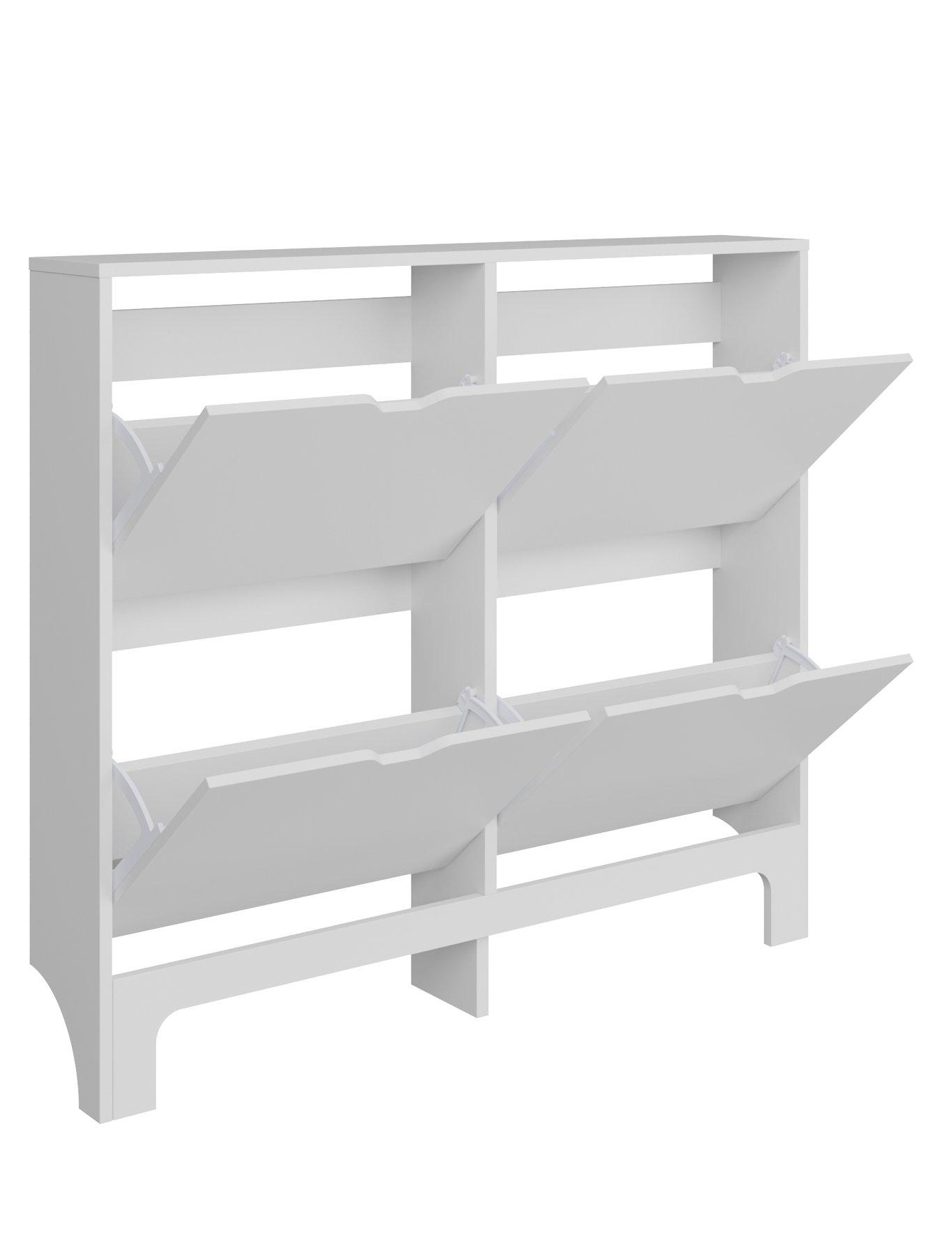 Image 5 of 6 of GFW Narrow 4 Drawer Shoe Cabinet - White