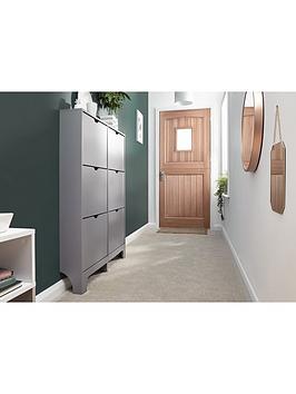 Product photograph of Gfw Narrow 6 Drawer Shoe Cabinet - Grey from very.co.uk