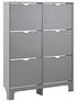  image of gfw-narrow-6-drawer-shoe-cabinet-grey