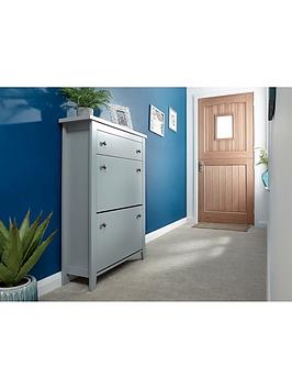 Product photograph of Gfw Deluxe 2 Tier Shoe Cabinet - Grey from very.co.uk