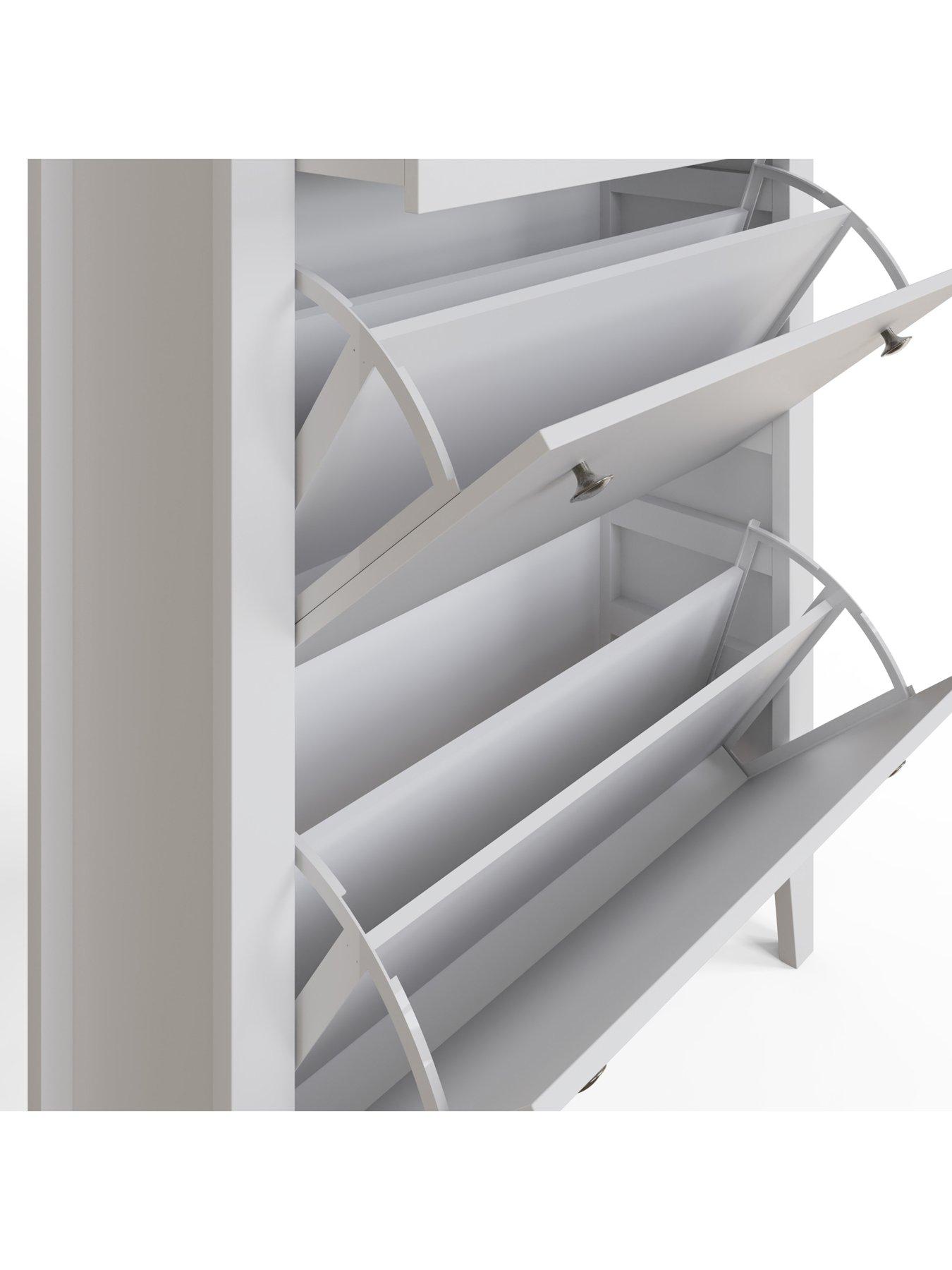 Image 6 of 7 of GFW Deluxe 2 Tier Shoe Cabinet - White
