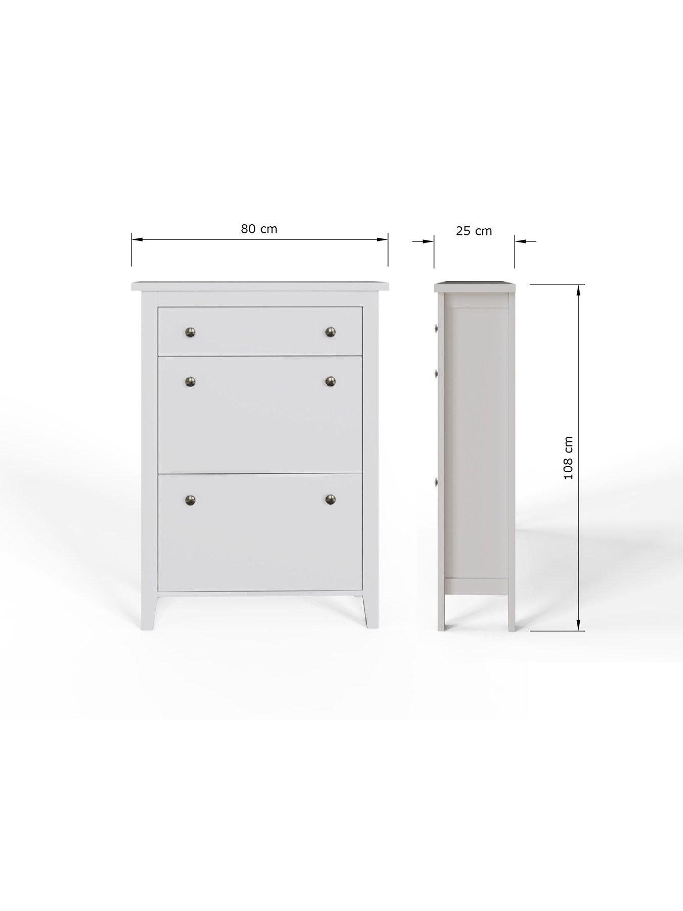 GFW Deluxe Tier Shoe Cabinet White Very