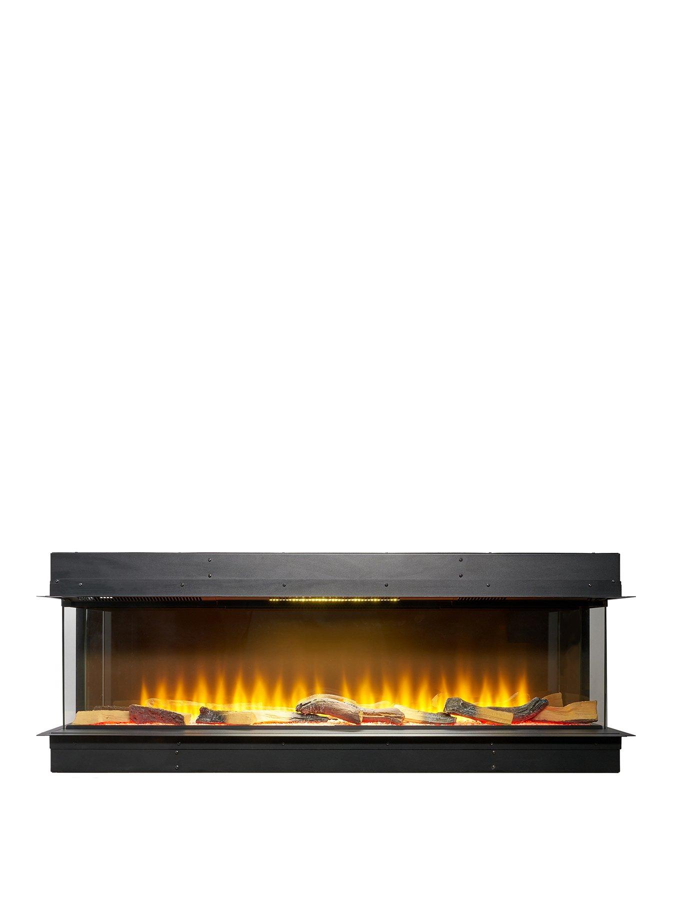 Adam Fires & Fireplaces Adam Sahara Electric Inset Media Wall Fire with Remote Control, 1250mm