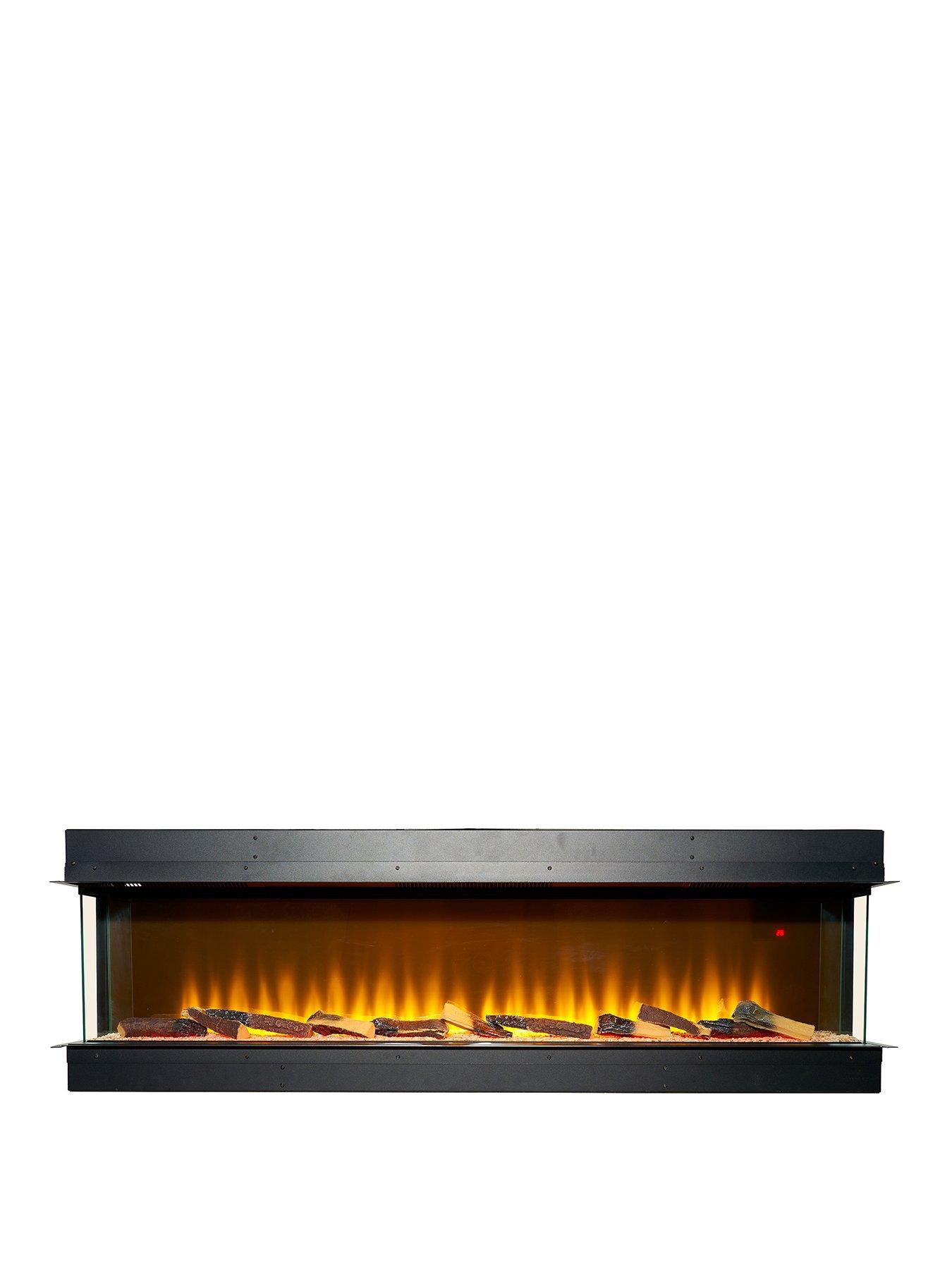 Adam Fires & Fireplaces Adam Sahara Electric Inset Media Wall Fire With Remote Control, 1500Mm