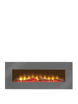 Product photograph of Adam Fires Fireplaces Adam Sureflame Wm-9505 Electric Wall Mounted Fire With Remote In Grey 42 Inch from very.co.uk