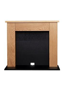 Product photograph of Adam Fires Fireplaces Adam Newton In Oak Amp Black - 39 Inch from very.co.uk