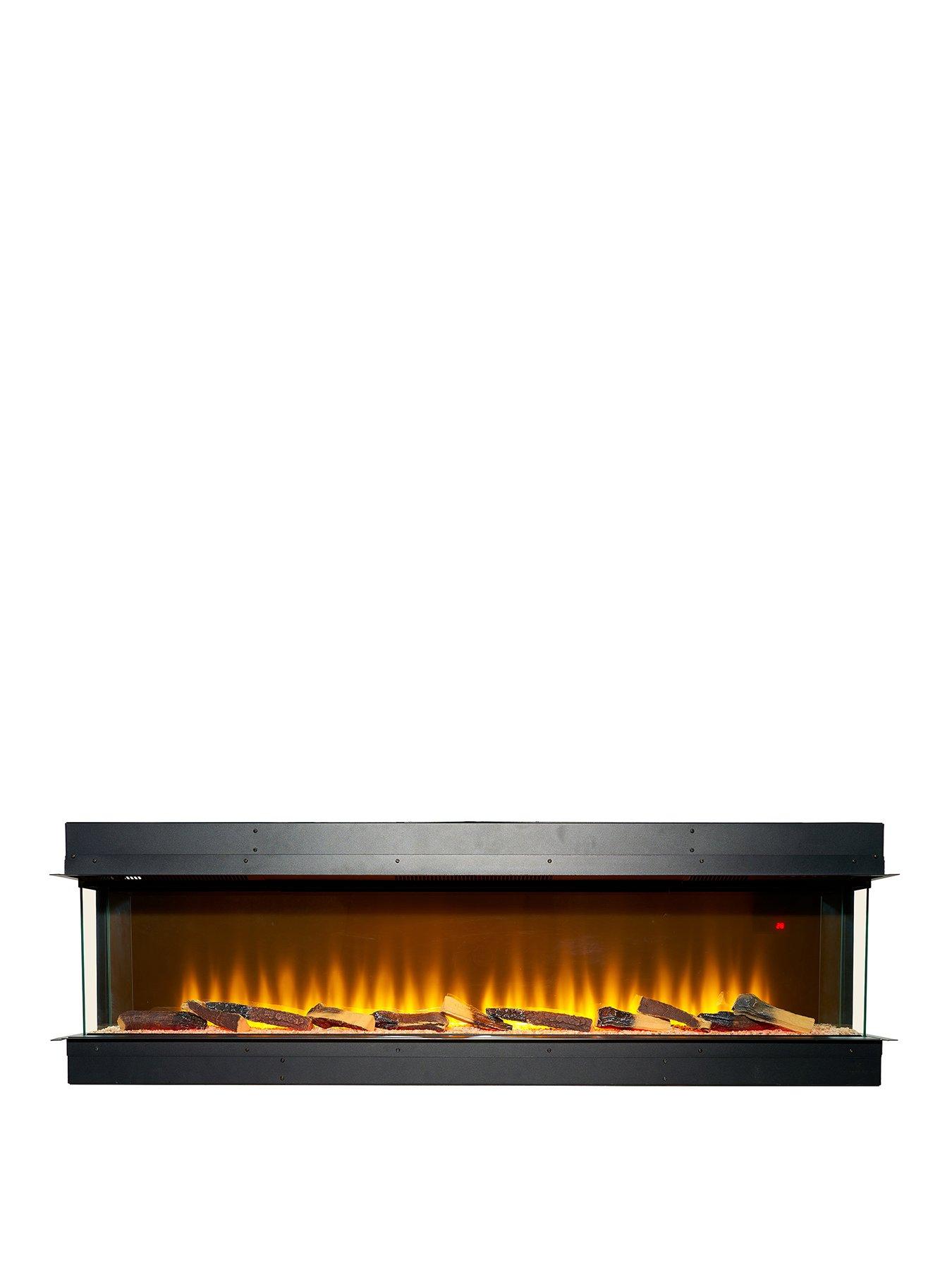 Adam Fires & Fireplaces Adam Sahara Electric Inset Media Wall Fire With Remote Control, 1000Mm