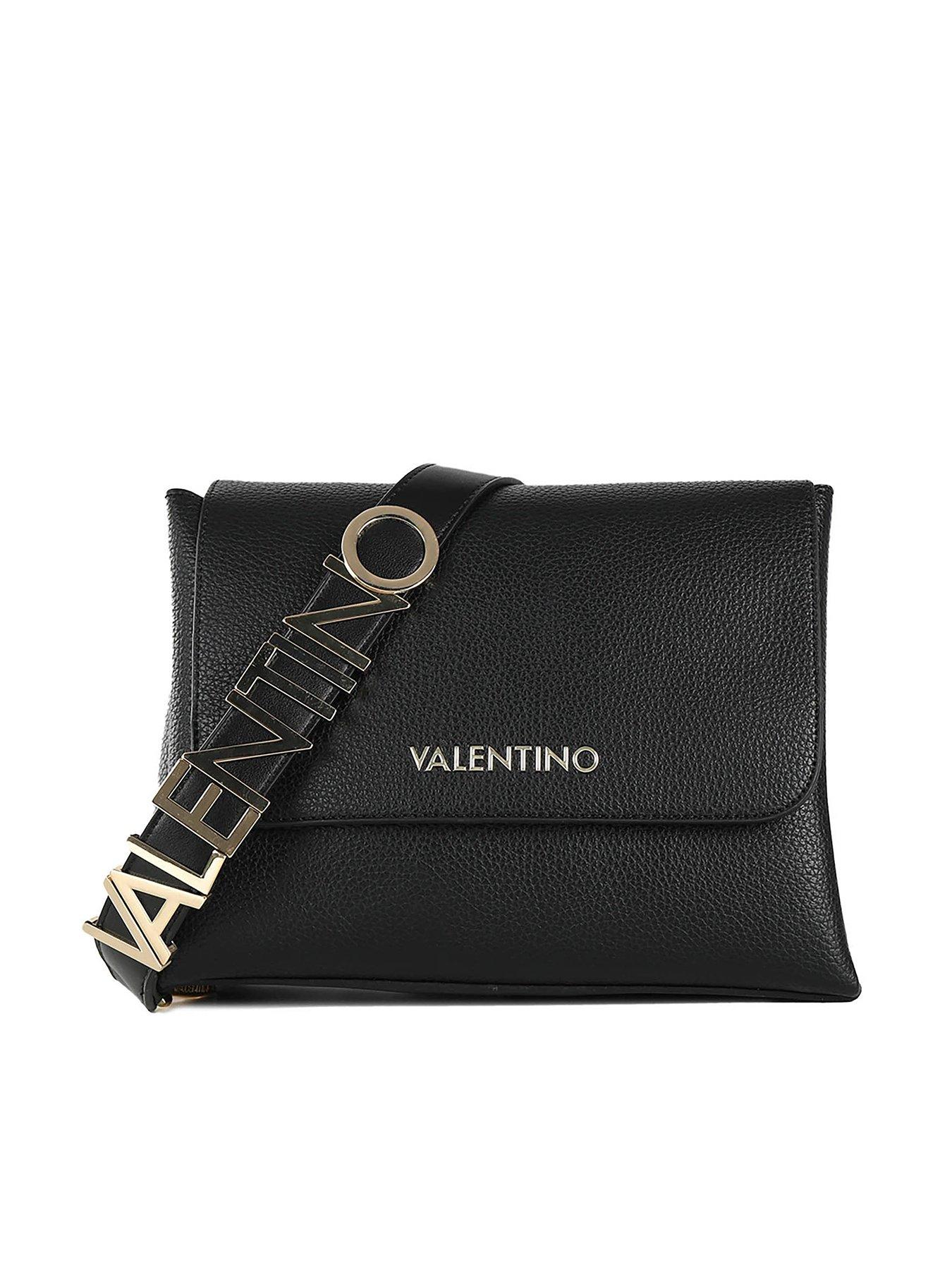 Valentino Bags Alexia shoulder bag with gold lettering in black