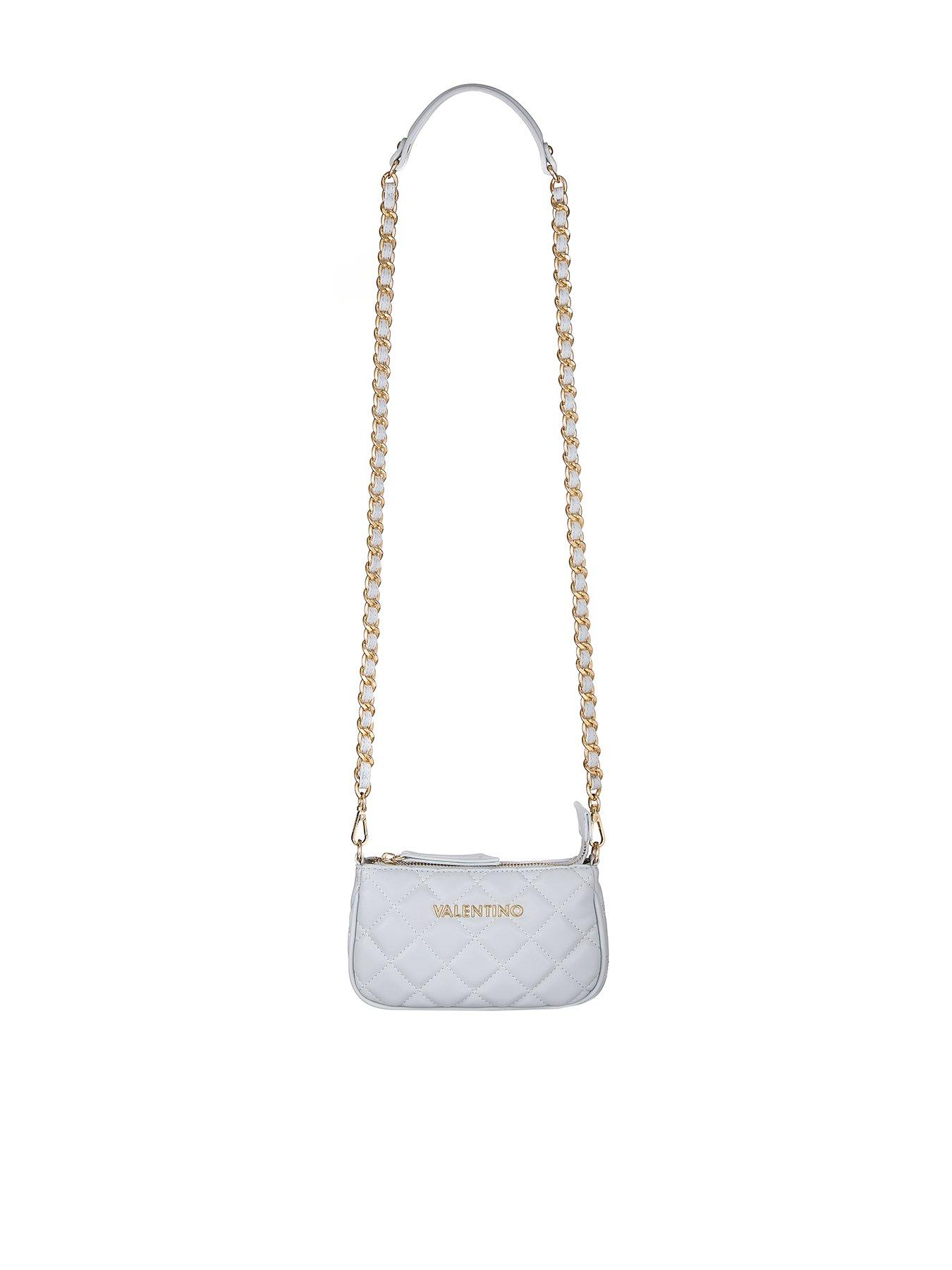 Valentino Ocarina Small Quilted Crossbody Satchel Bag Pearl