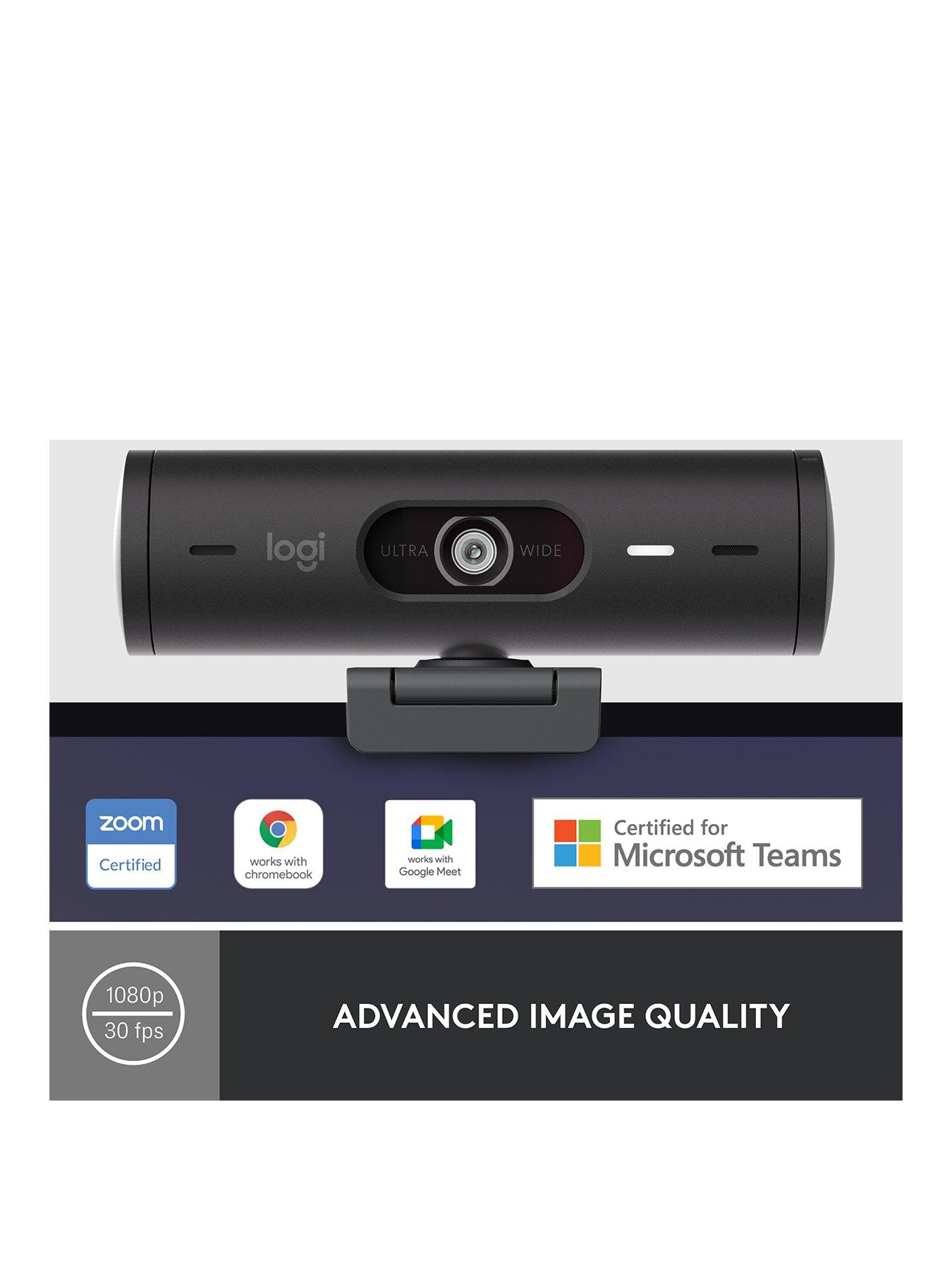 Logitech Brio 500 Webcam for Teams, Zoom & Google