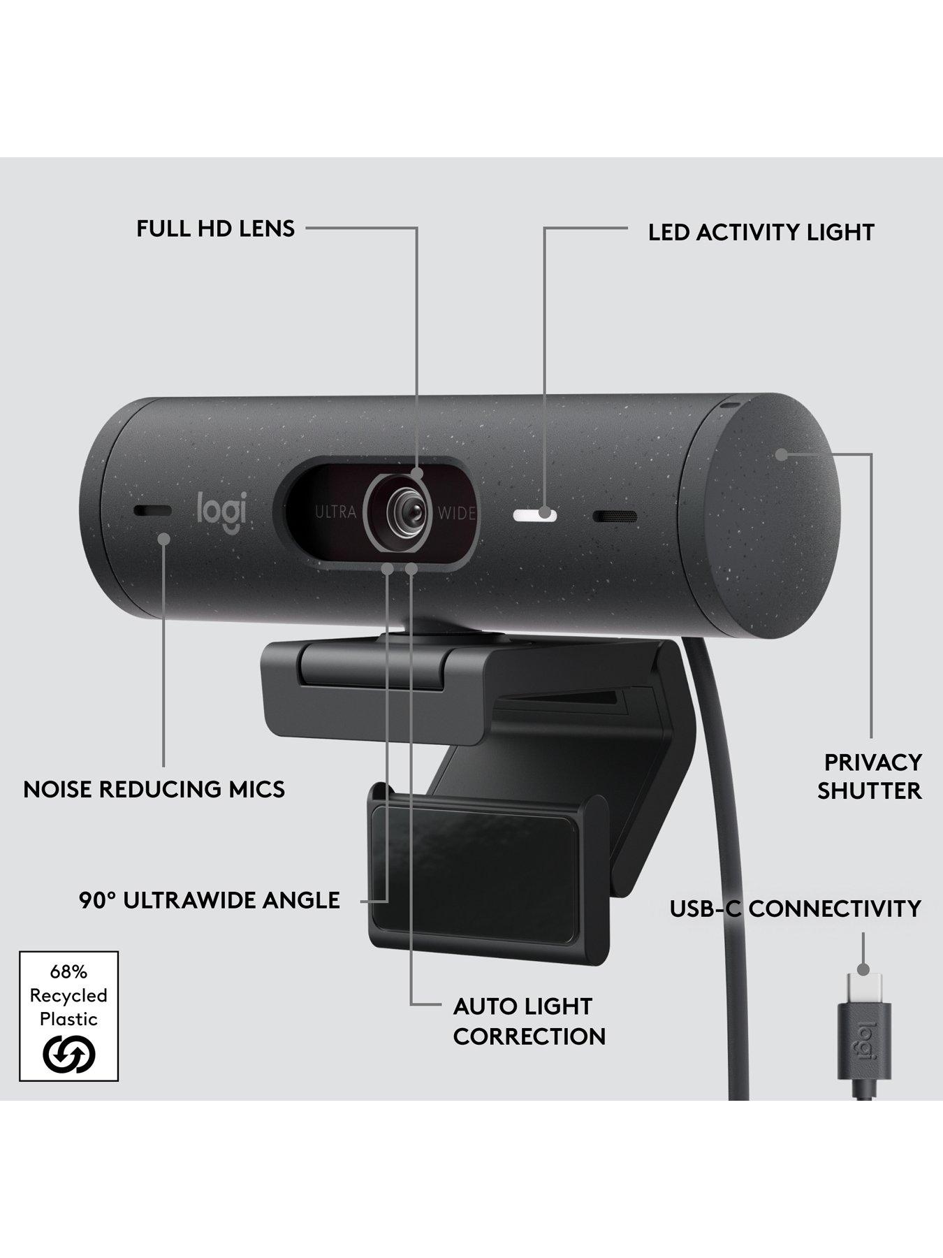Image 7 of 8 of Logitech Brio 500 Full HD Webcam, USB-C Cable, Works with Teams, Google Meet, Zoom
