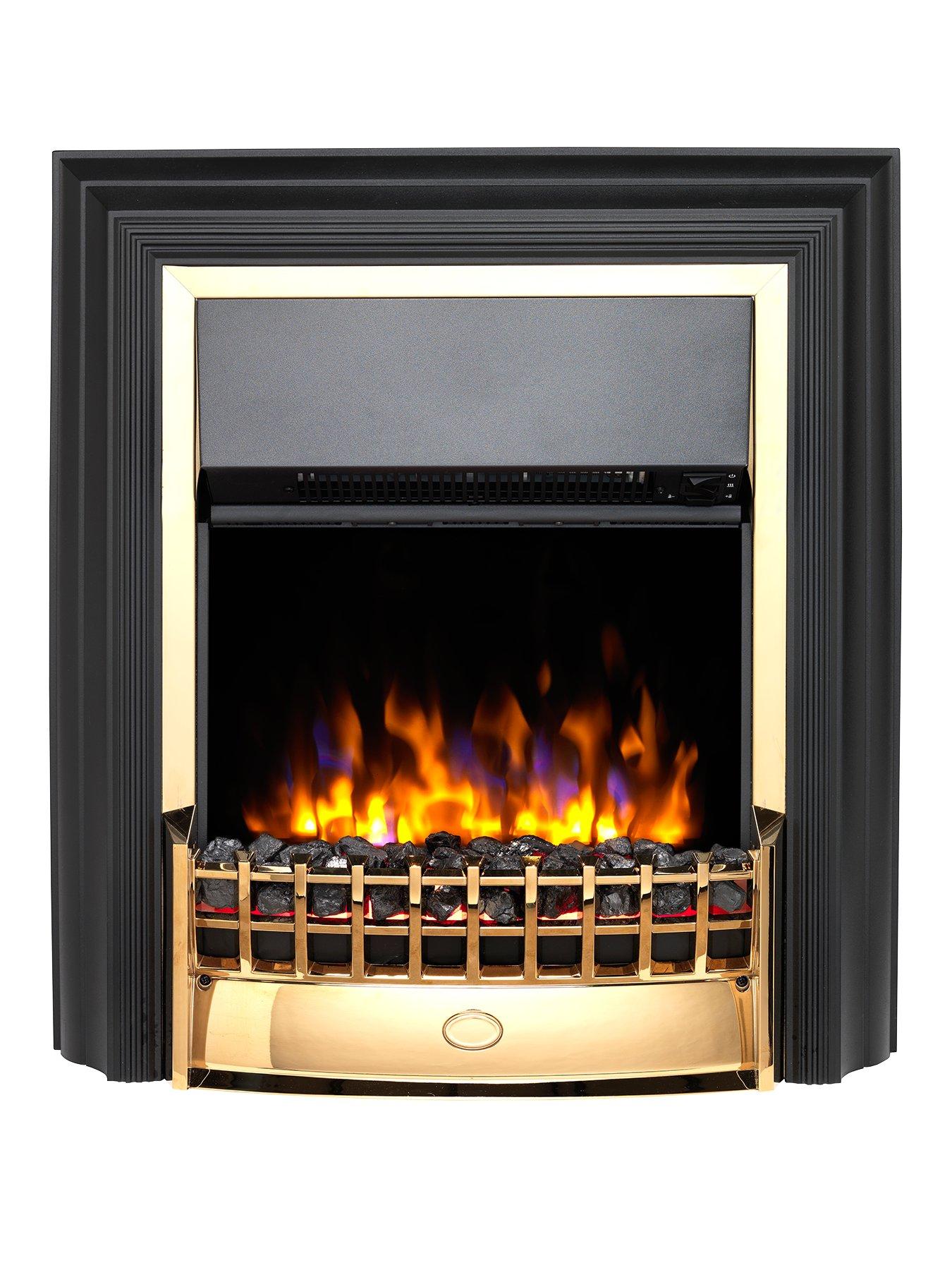 Product photograph of Dimplex Cheriton Deluxe Free Standing Fire - Brass from very.co.uk