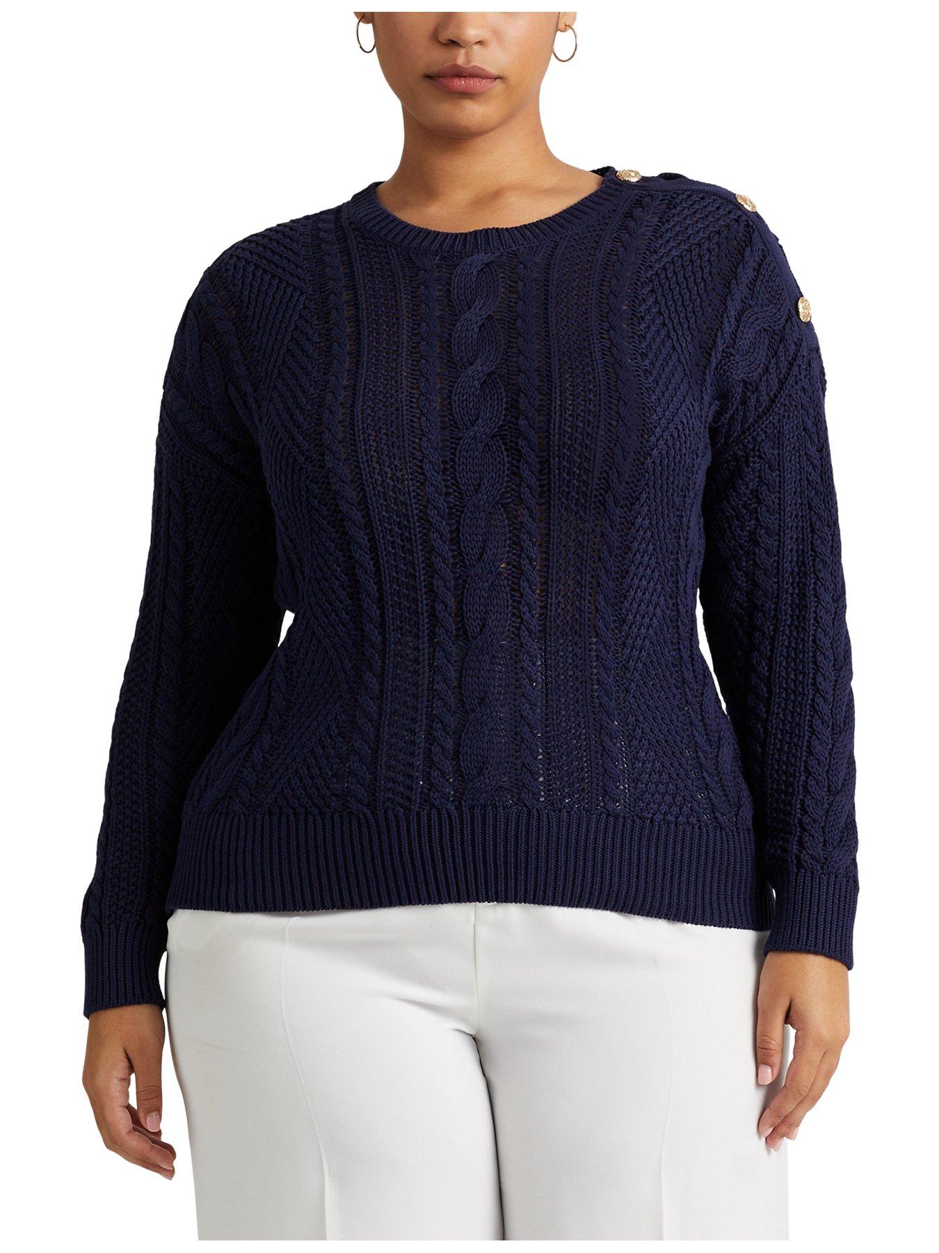 Lauren by Ralph Lauren Yenfled-long Sleeve-pullover Curve - French Navy |  