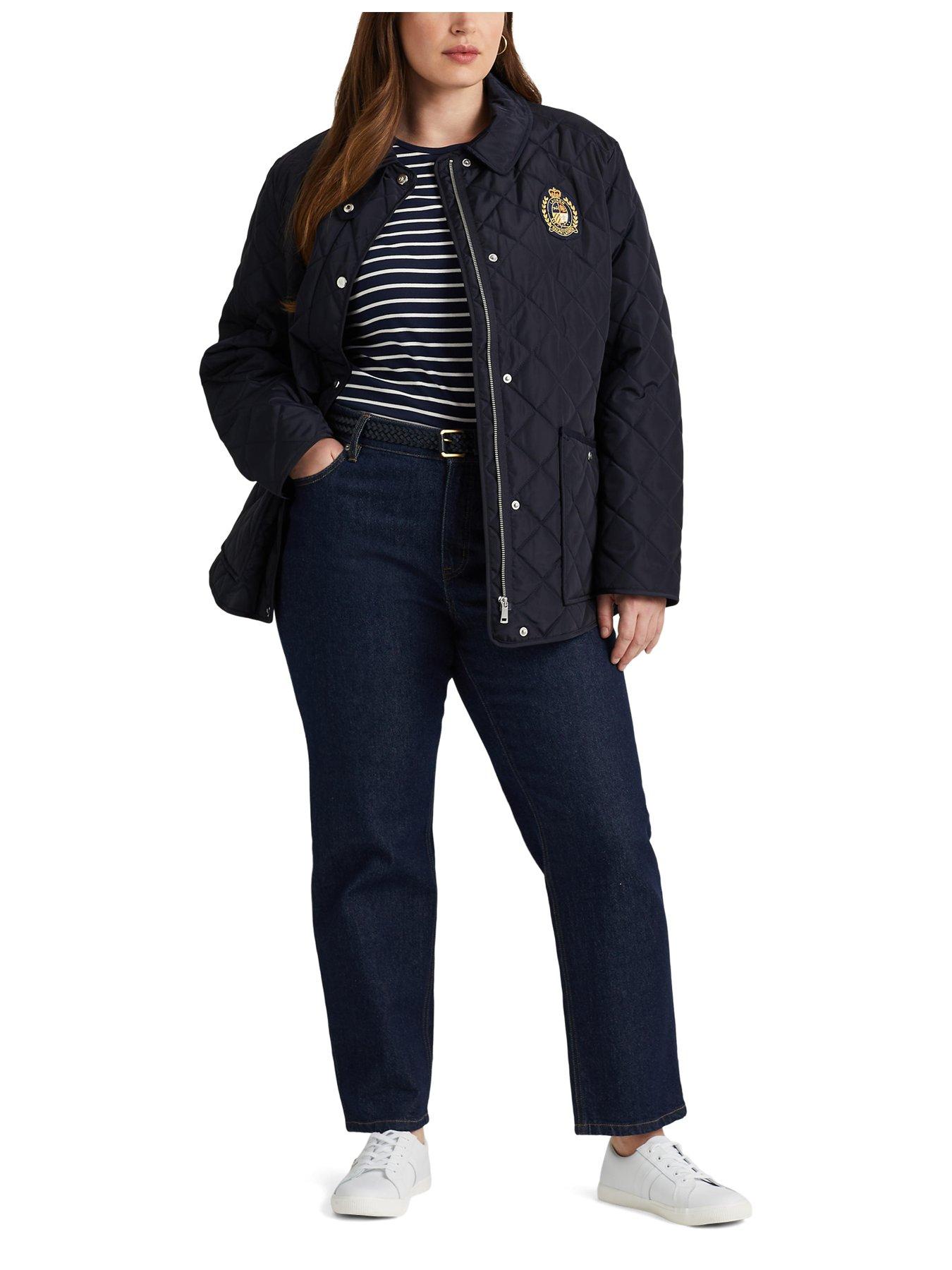 Lauren by Ralph Lauren Crest Quilted Jacket Curve - Dark Navy 