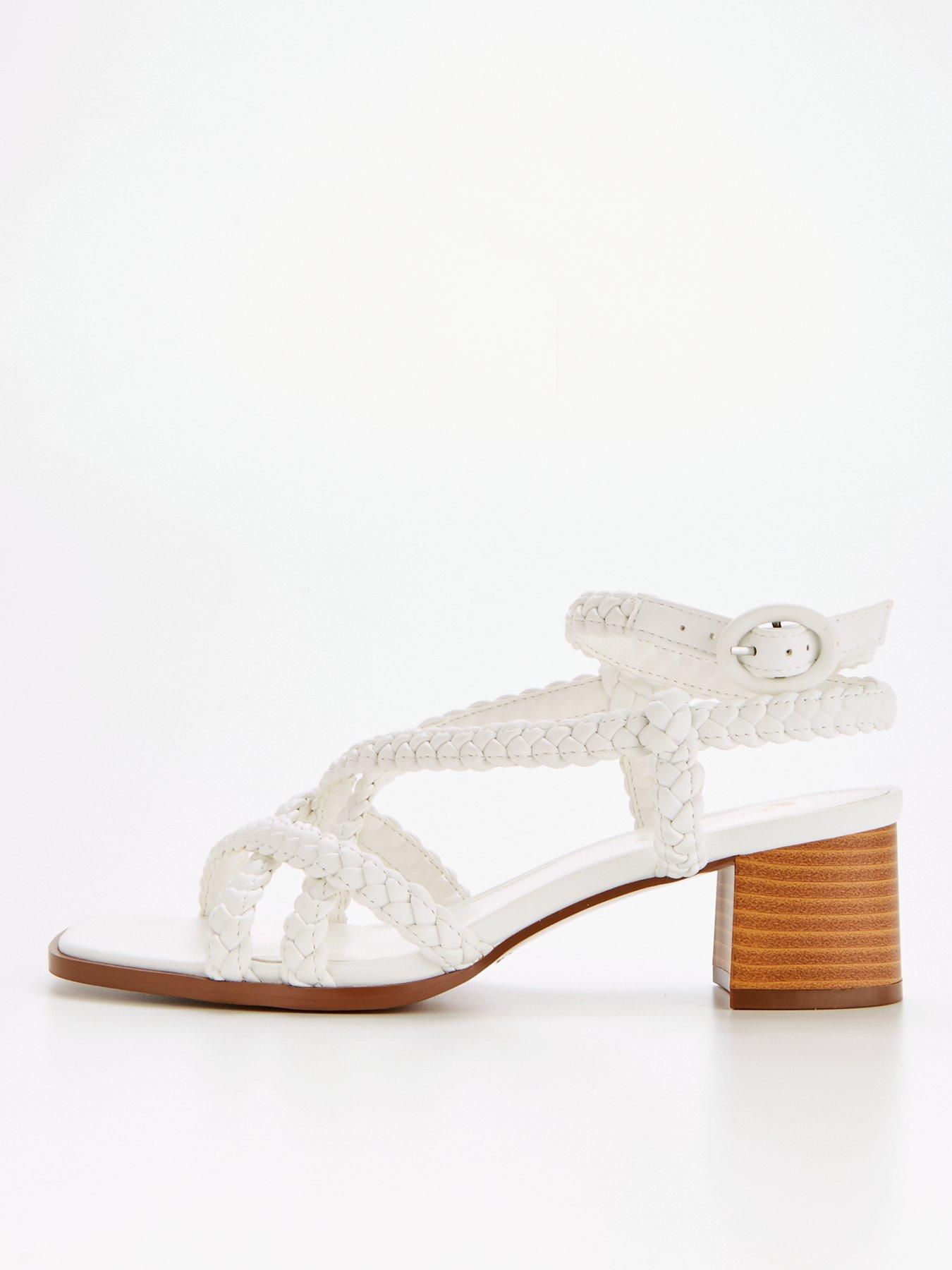 Low block hot sale heel white